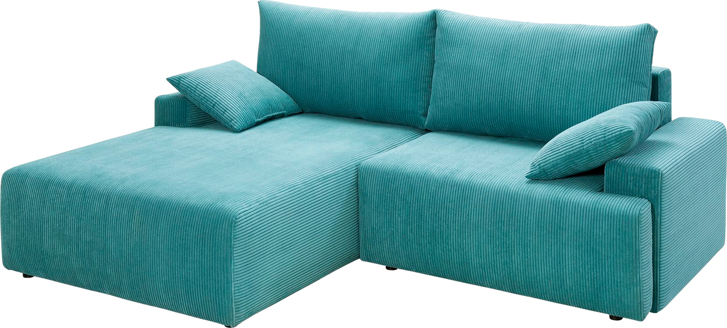 exxpo - sofa fashion Ecksofa »Orinoko, aktuelles Design und hoher Sitzkomfort, L-Form«, inkl. Bettfunktion und Bettkasten, schöne Farben im angesagten Cord