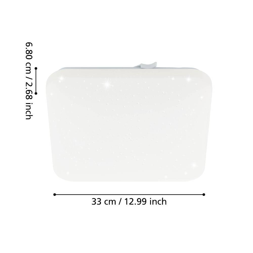 EGLO LED Deckenleuchte »FRANIA-S Deckenlampe, weiß, Kristalleffekt, geringe Aufbauhöhe,1x14,6W«, 1 flammig, Leuchtmittel LED-Board | LED fest integriert, Wohzimmer, Küche, Esszimmer, Flur, modern, 1600 Lumen, 33x33x7cm