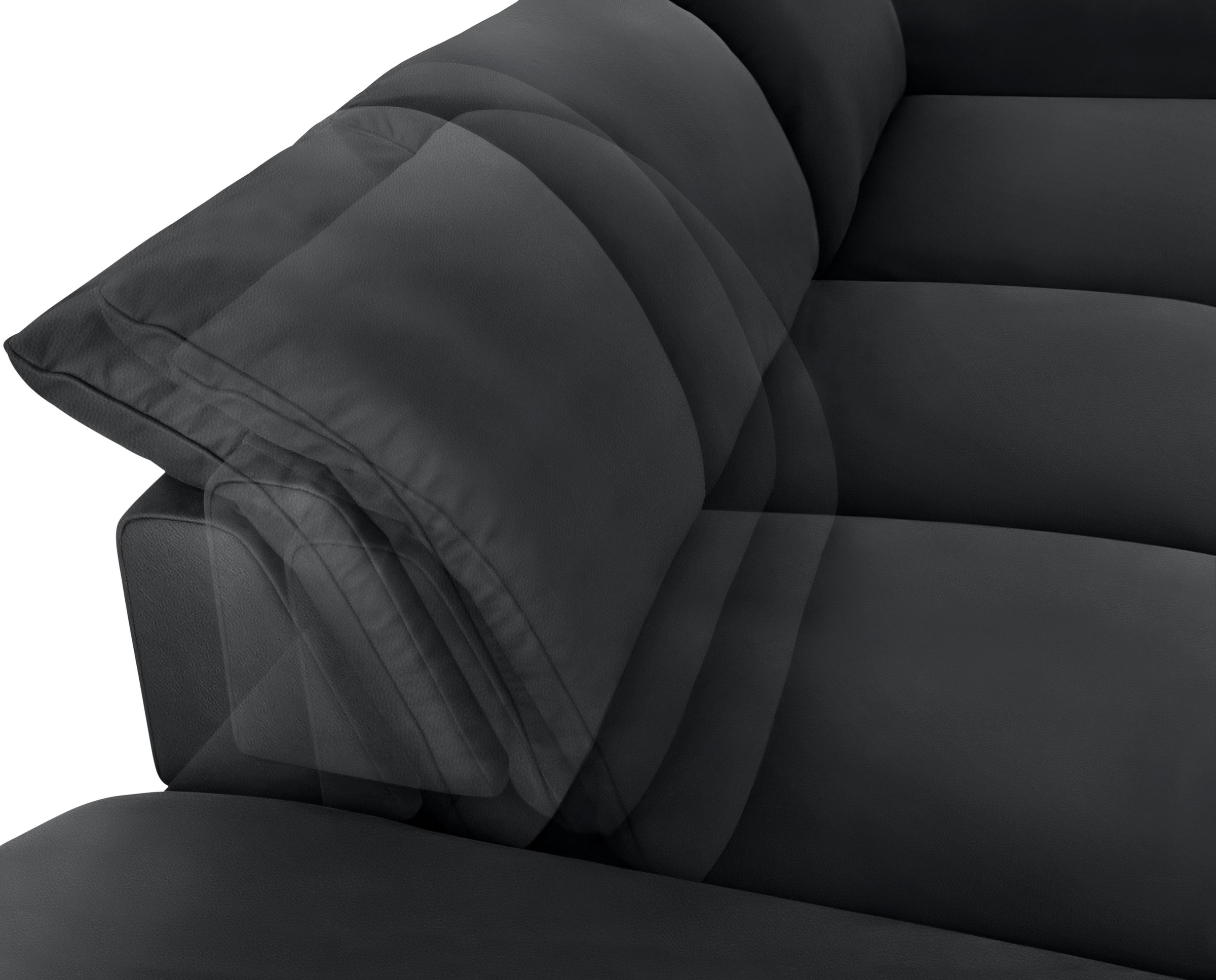 W.SCHILLIG Ecksofa »enjoy&MORE, Designsofa, bequem, zeitlos und elegant, L-Form«, Sitztiefenverstellung, Füße schwarz pulverbeschichtet, Breite 340 cm