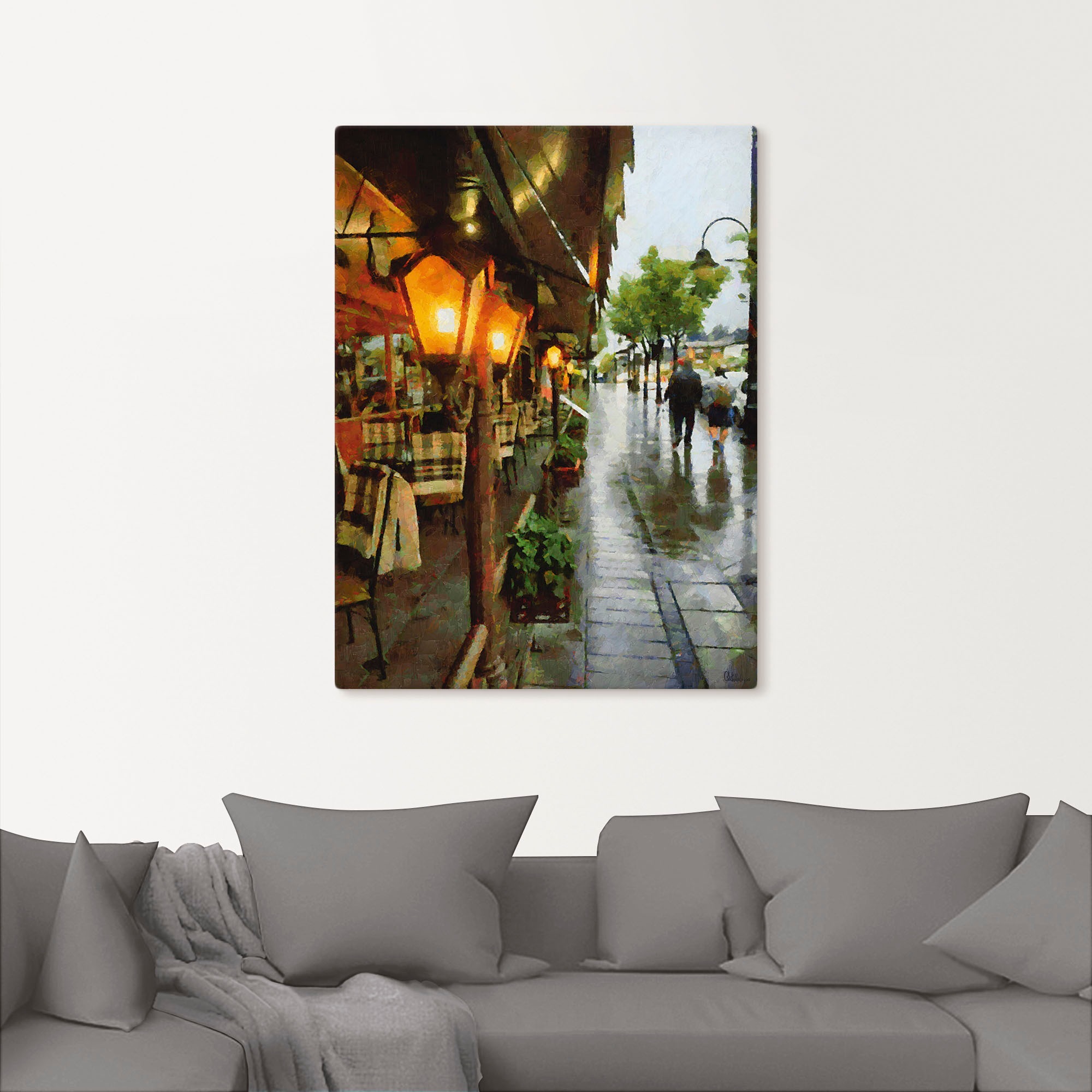 Artland Wandbild »Restaurant Lampen«, Restaurant & Cafés, (1 St.), als Alubild, Outdoorbild, Leinwandbild, Poster in verschied. Größen