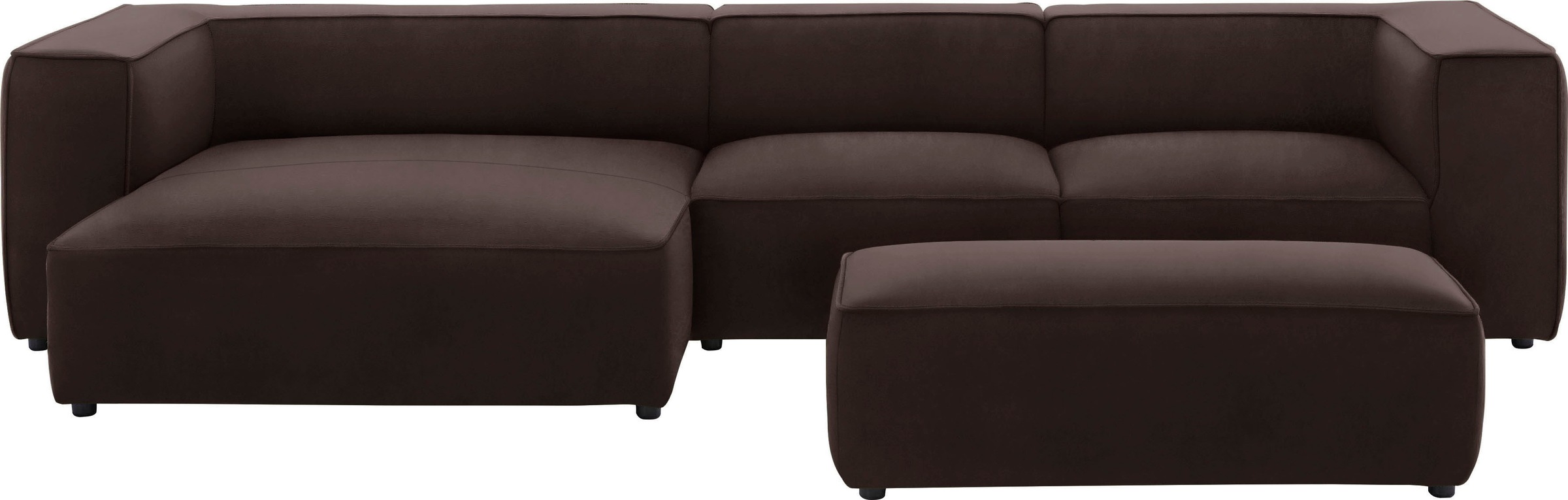 W.SCHILLIG Ecksofa »around-the-block«, mit eleganter Biese, mit Federkern, Breite 341 cm