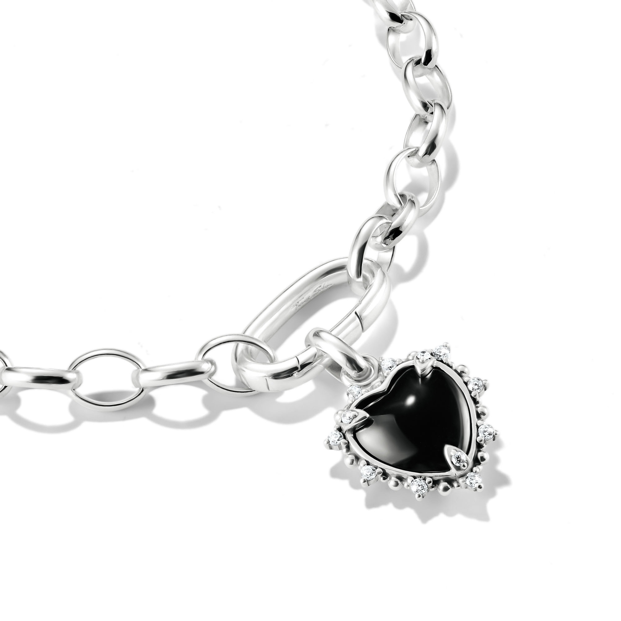 THOMAS SABO Charm Herz »Charm Vintage-Herz - Connect, CC1286-643-11, CC1286-995-11«, mit Rubin (synth.), Zirkonia (synth.)
