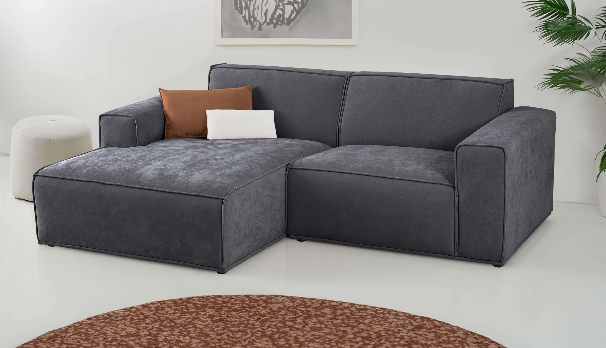 Home affaire Ecksofa »Avelin, 228 cm, L-Form, Chenille, Struktur-Boucle«, m günstig online kaufen