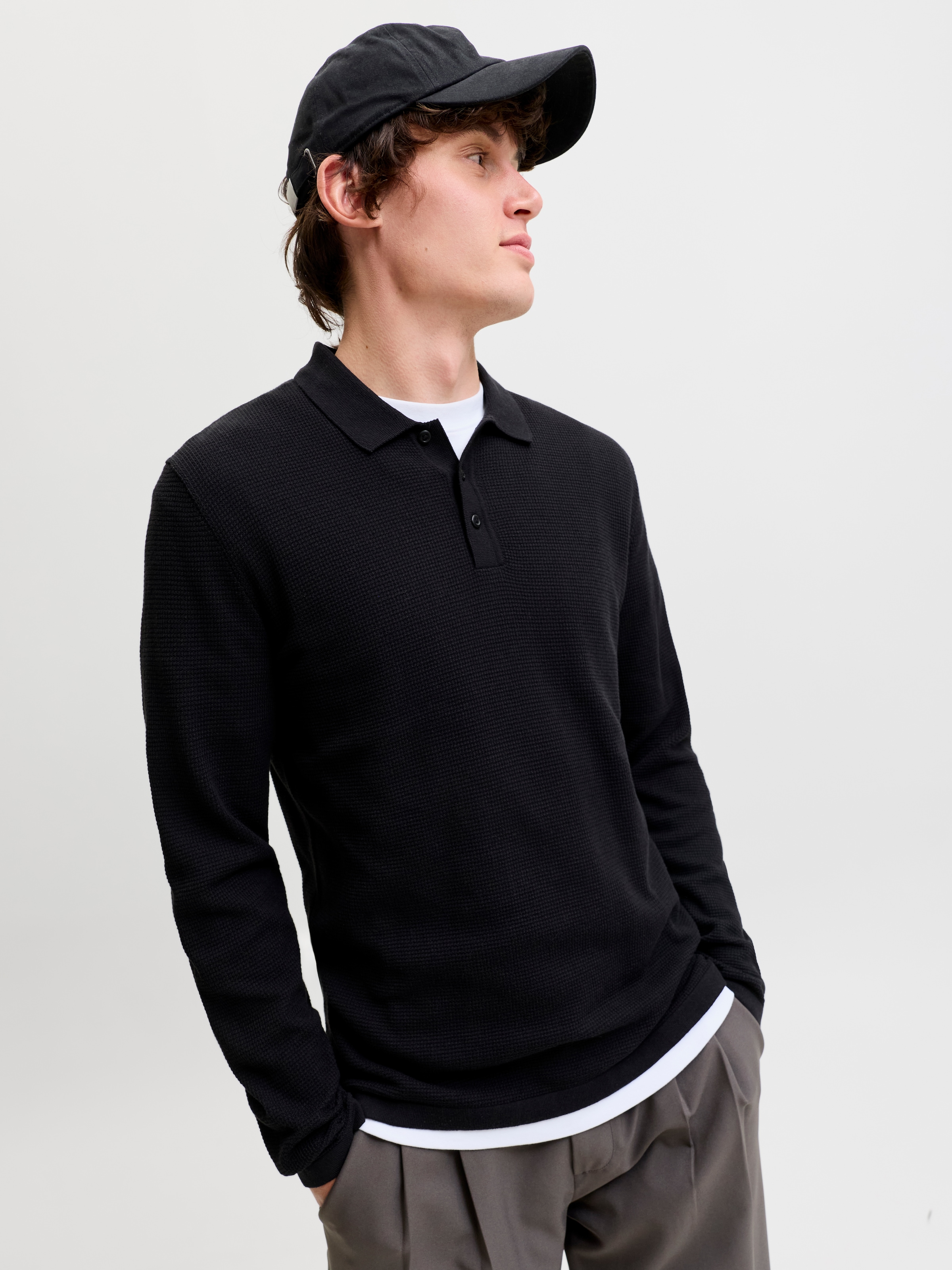 Jack & Jones Polokragenpullover »JJEAUSTIN KNIT LS POLO SN« Baumwollmischung, regular fit