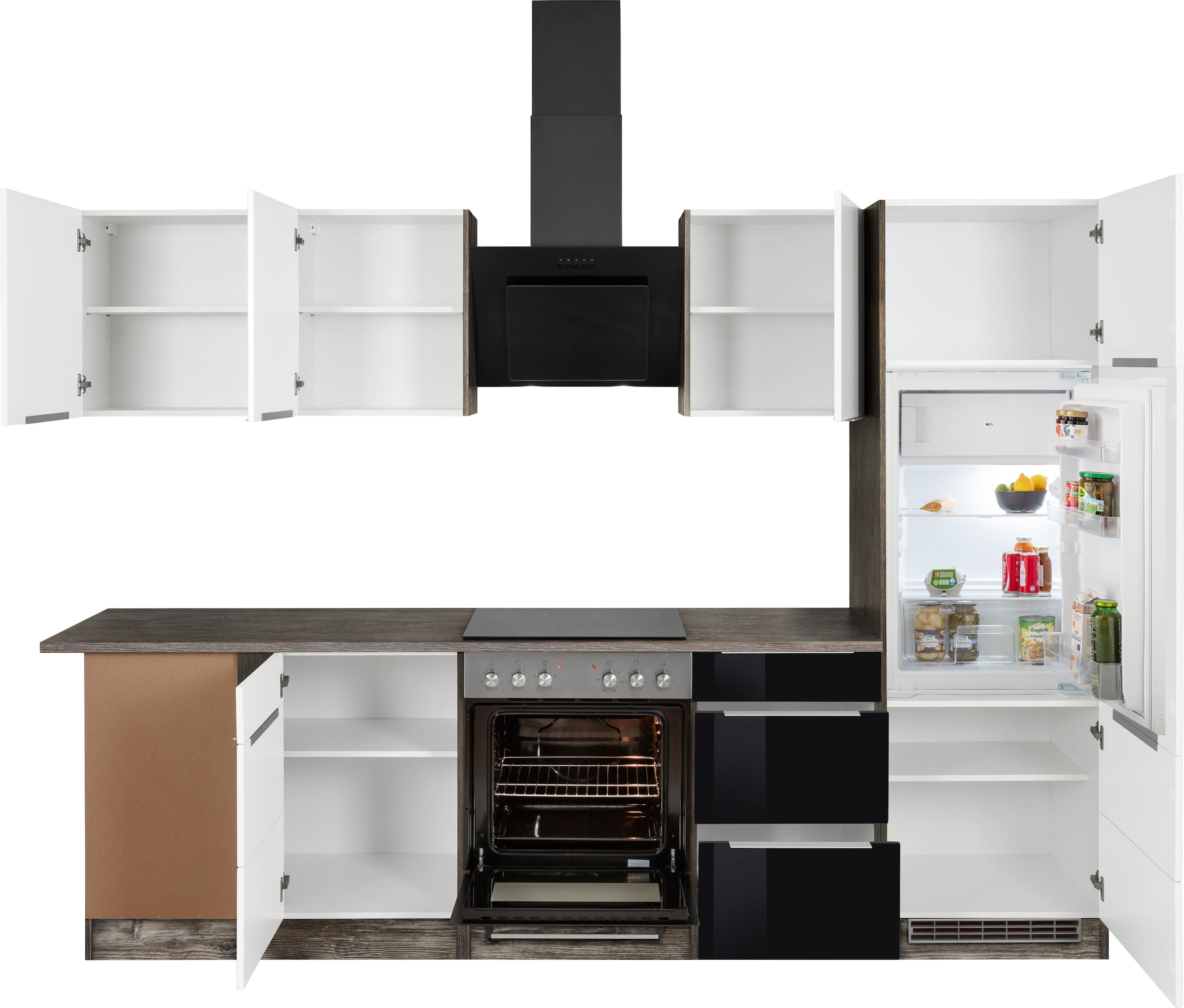 KOCHSTATION Winkelküche »KS-Brindisi«, Stellbreite 220/280 cm, wahlweise mit E-Geräten, mit MDF-Fronten