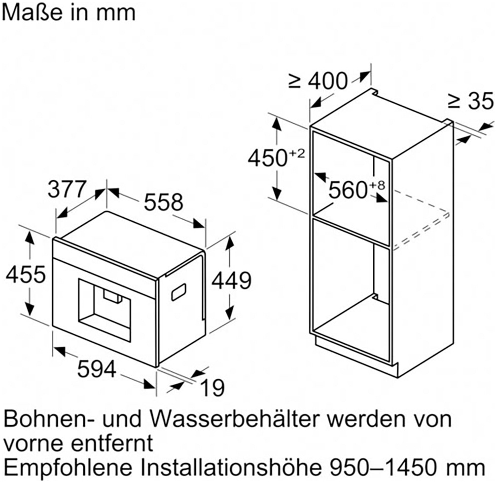 SIEMENS Einbau-Kaffeevollautomat »CT718L1B0«