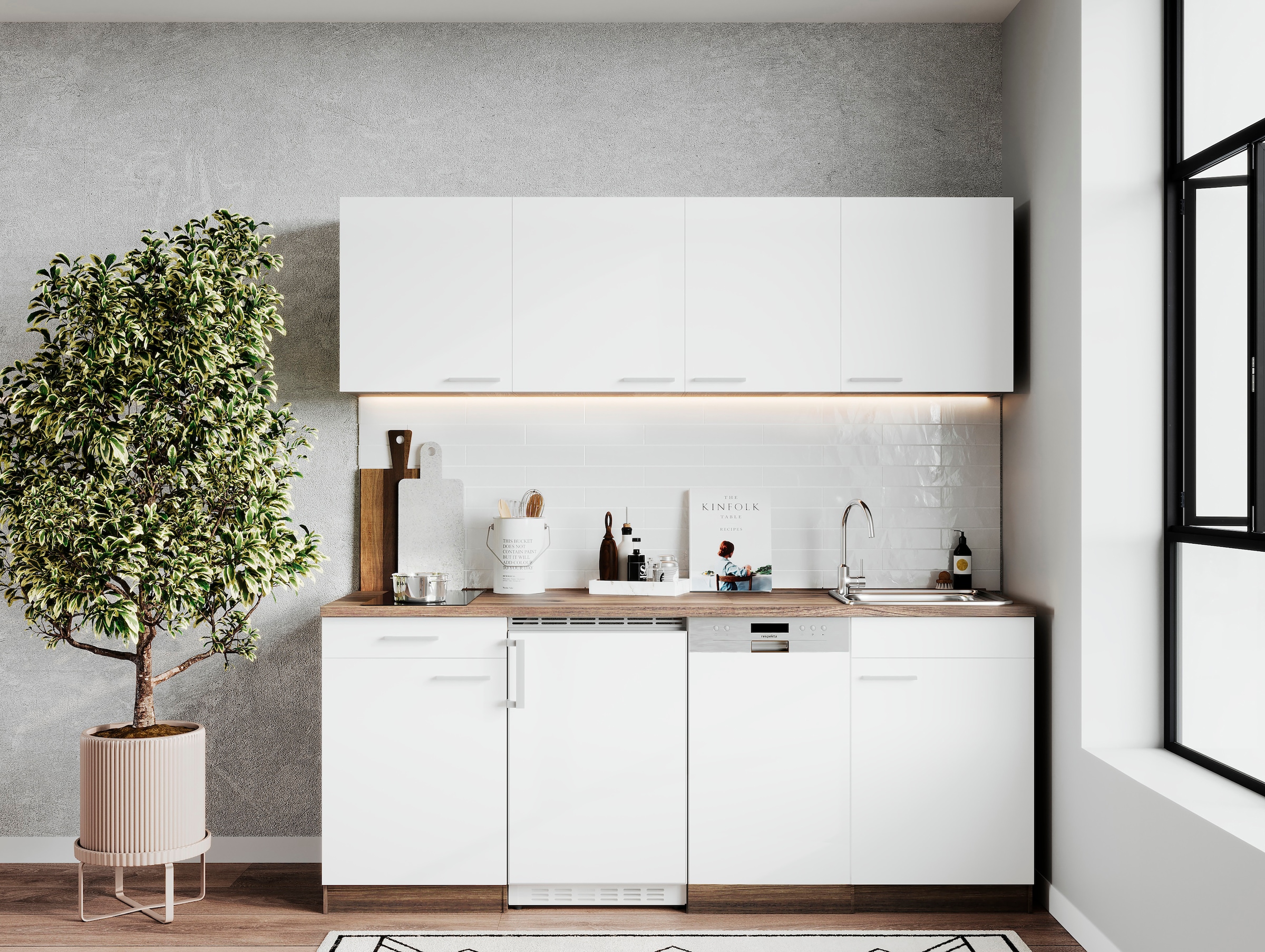 RESPEKTA Küche »Oliver«, Breite 195 cm, wechselseitig aufbaubar