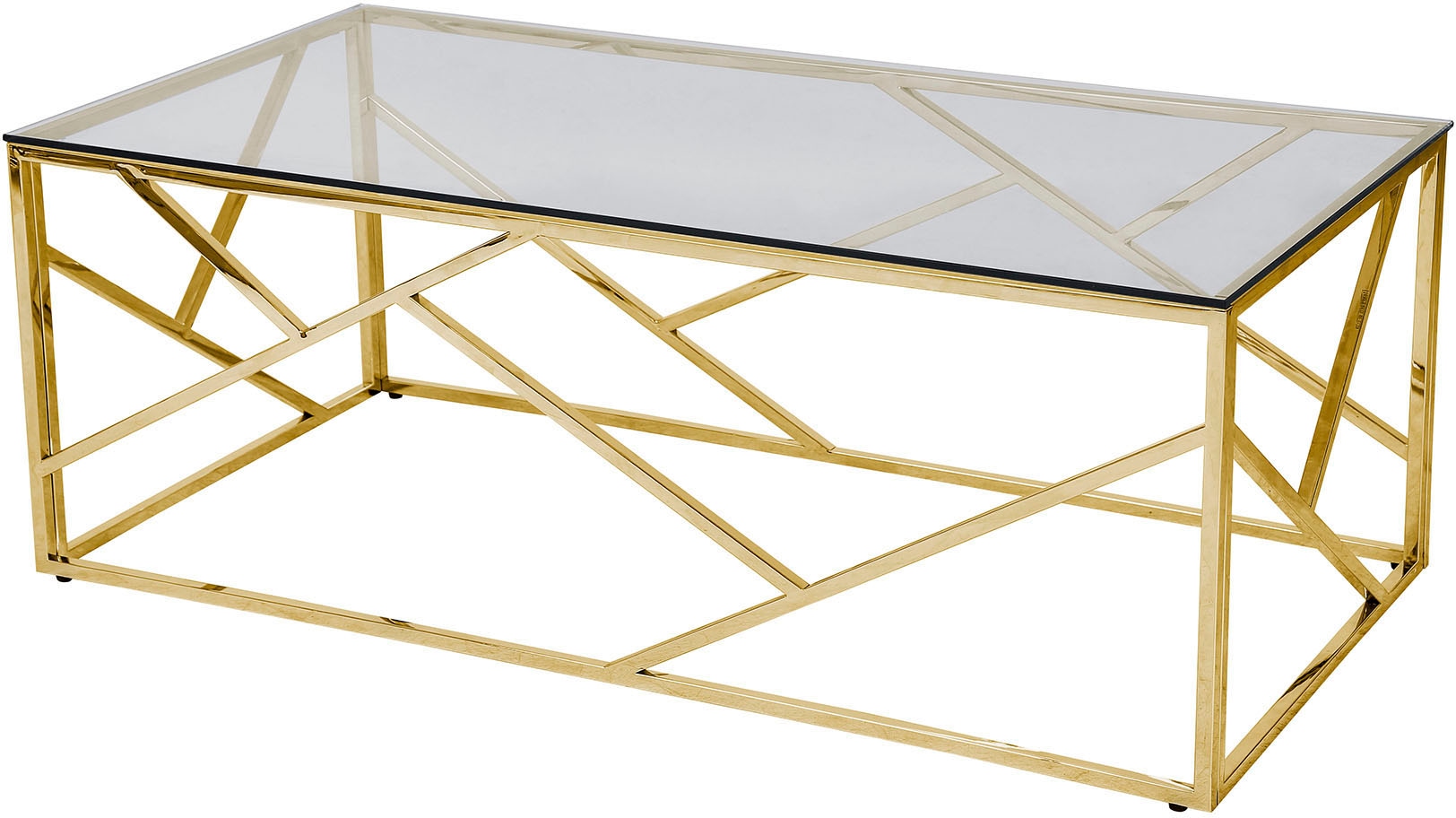 SalesFever Couchtisch »Couchtisch mit stilvoller Eleganz« Edelstahlgestell günstig online kaufen