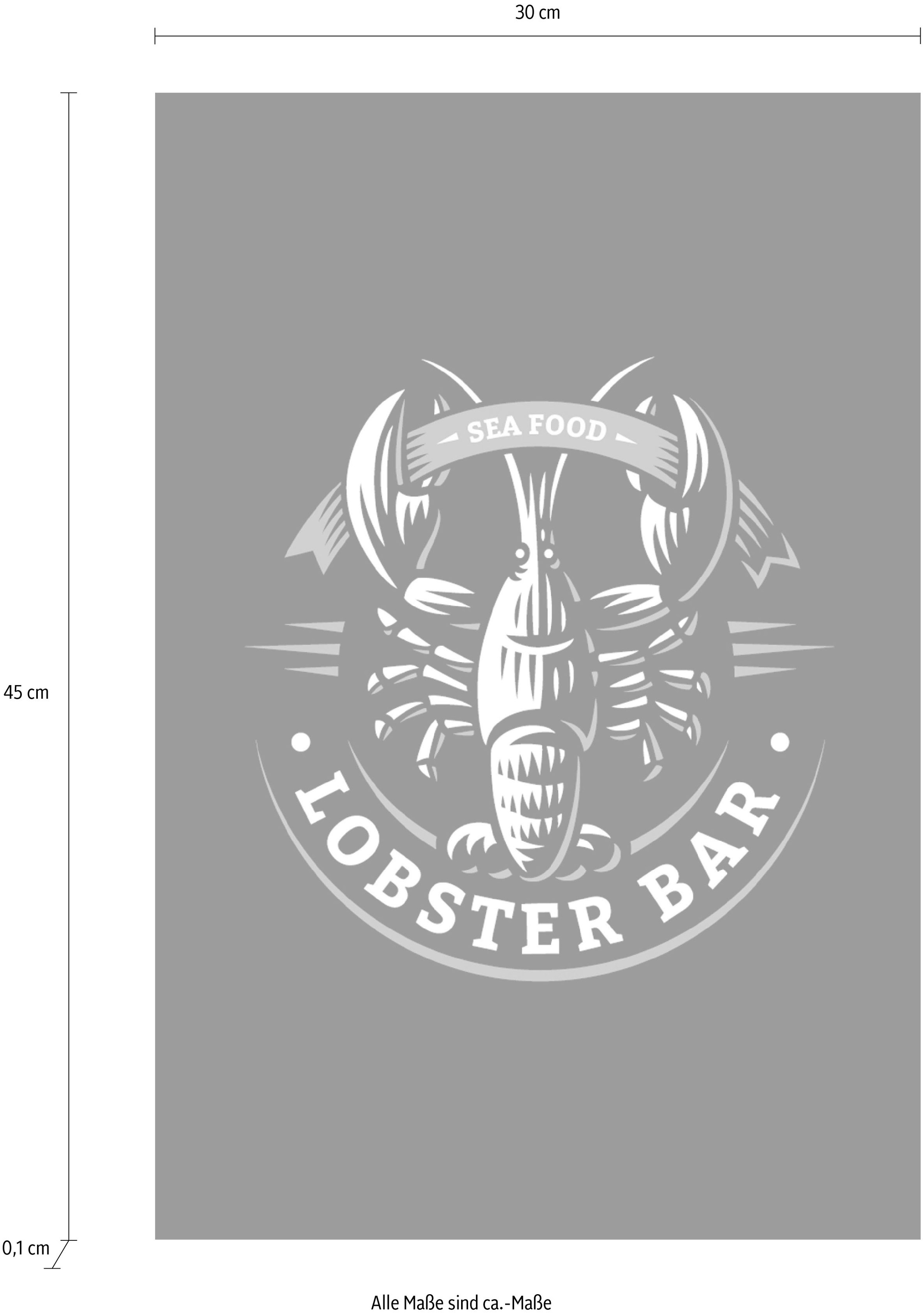 queence Wanddekoobjekt »LOBSTER BAR«, Stahlschild, Blechschild, Spruch, Witzig, Wanddeko, retro, 20x30cm
