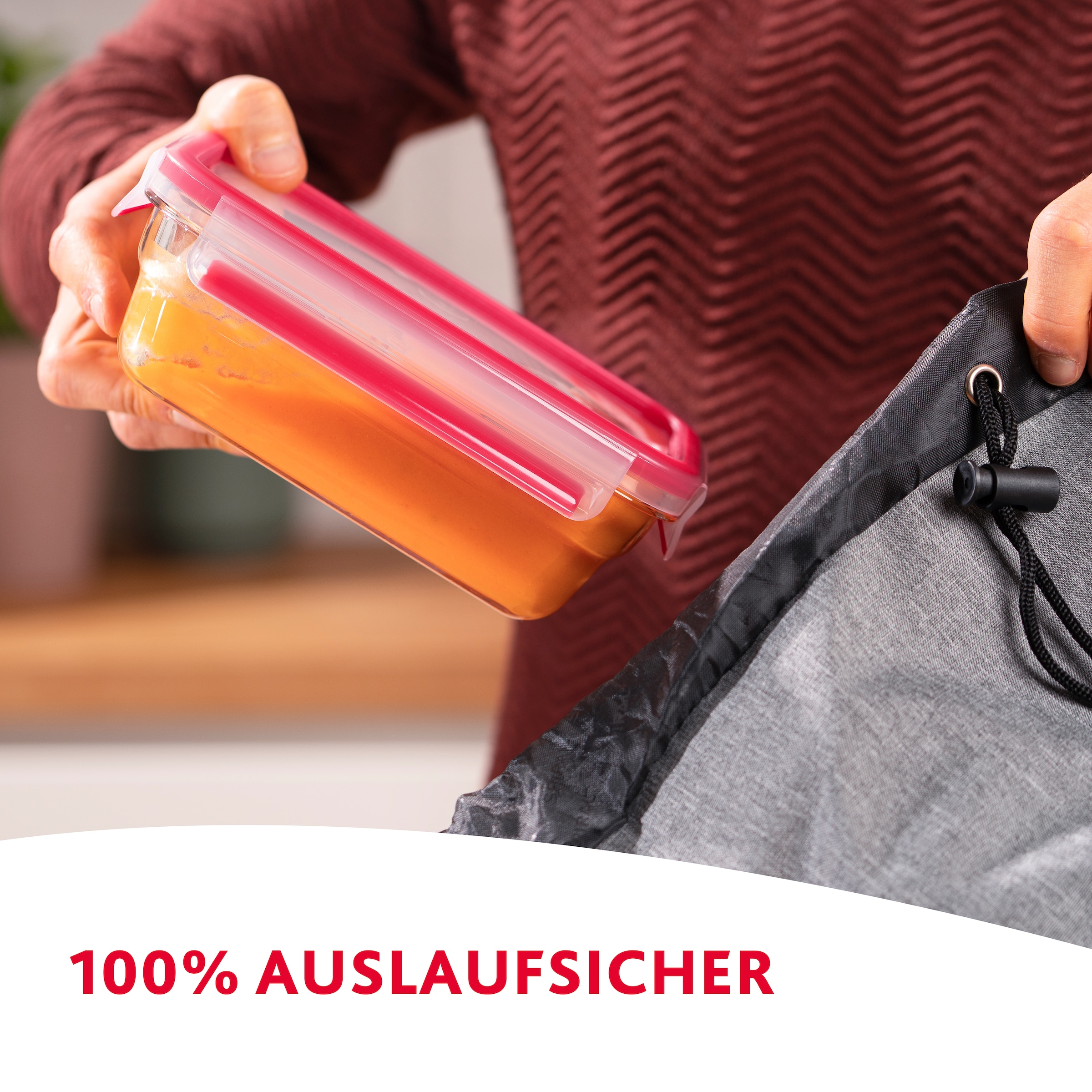 Emsa Aufbewahrungsschüssel »Clip & Close Glas«, (Set, 3 tlg.), 0,45 Liter, rechteckig, Stapelkante, backofenfest, dicht