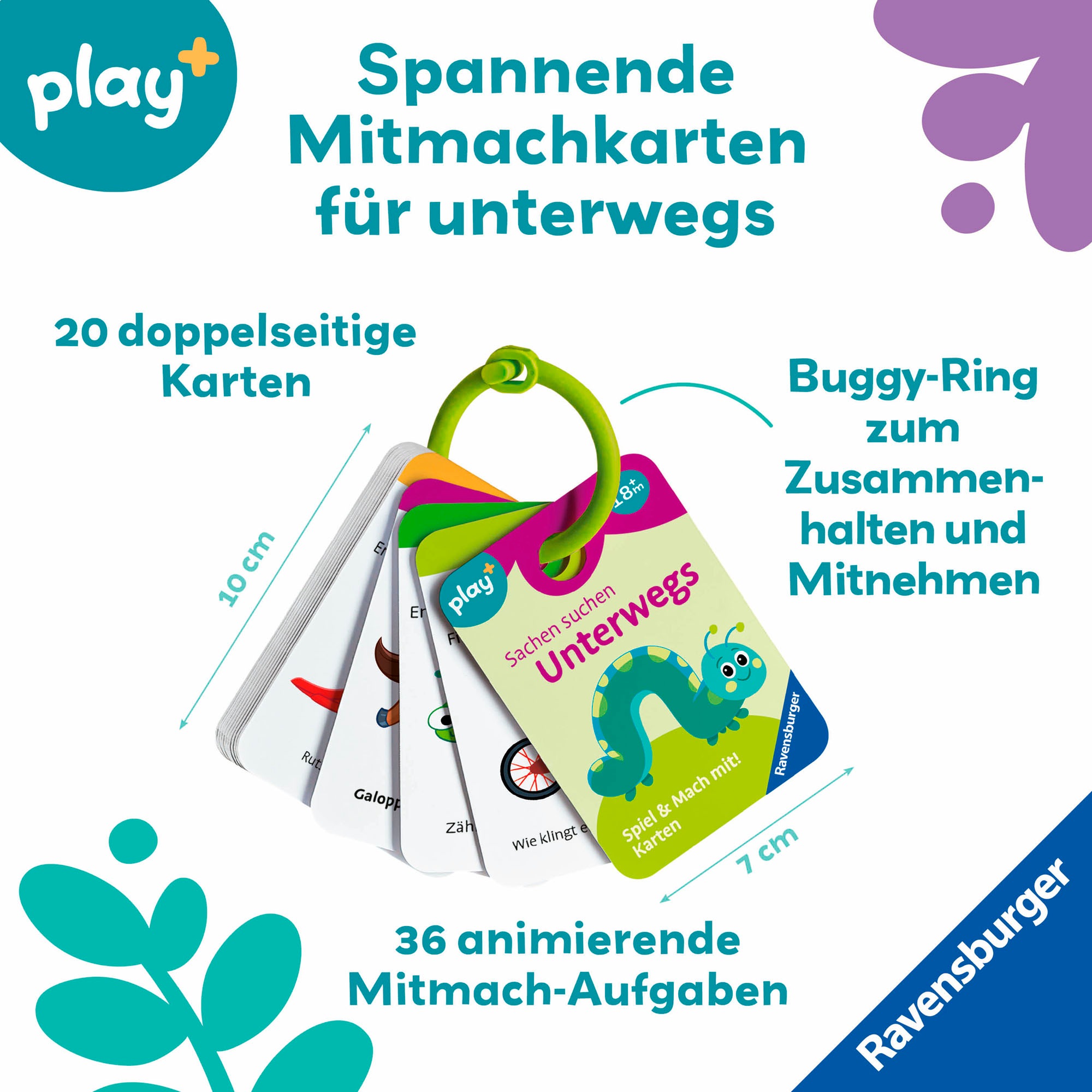 Ravensburger Spiel »Play+ Spiel & Mach mit! Karten: Sachen suchen: unterwegs«