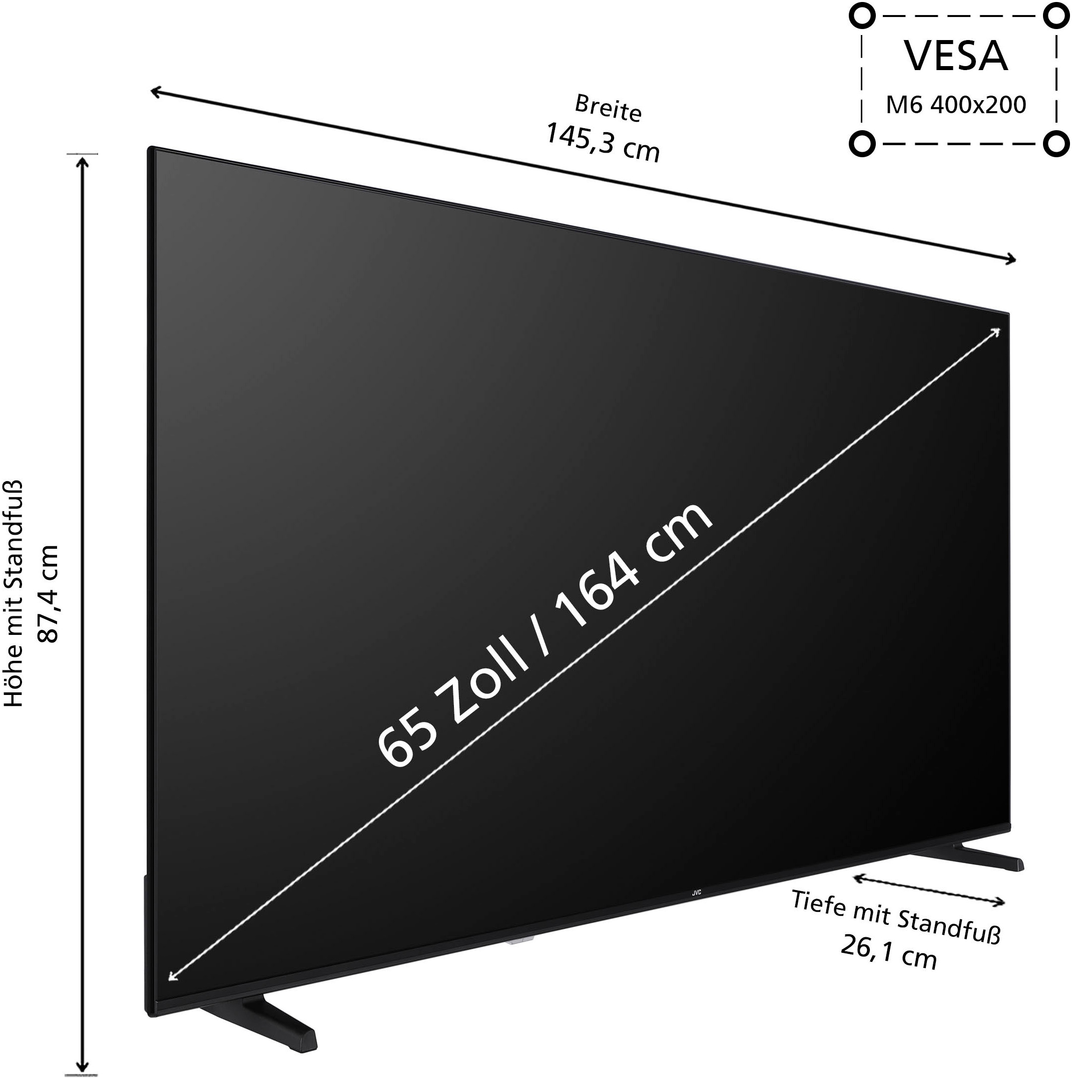 JVC LED-Fernseher »LT-65VU3455«, 4K Ultra HD, Smart-TV