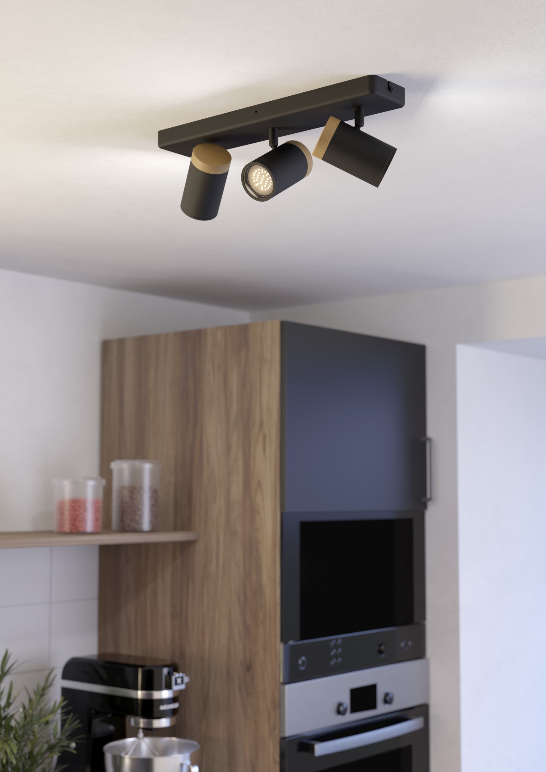 EGLO Deckenspot »CONSUMA Spotlampe - Stahl, Holz - GU10 - 3X3W - IP44« GU10 günstig online kaufen