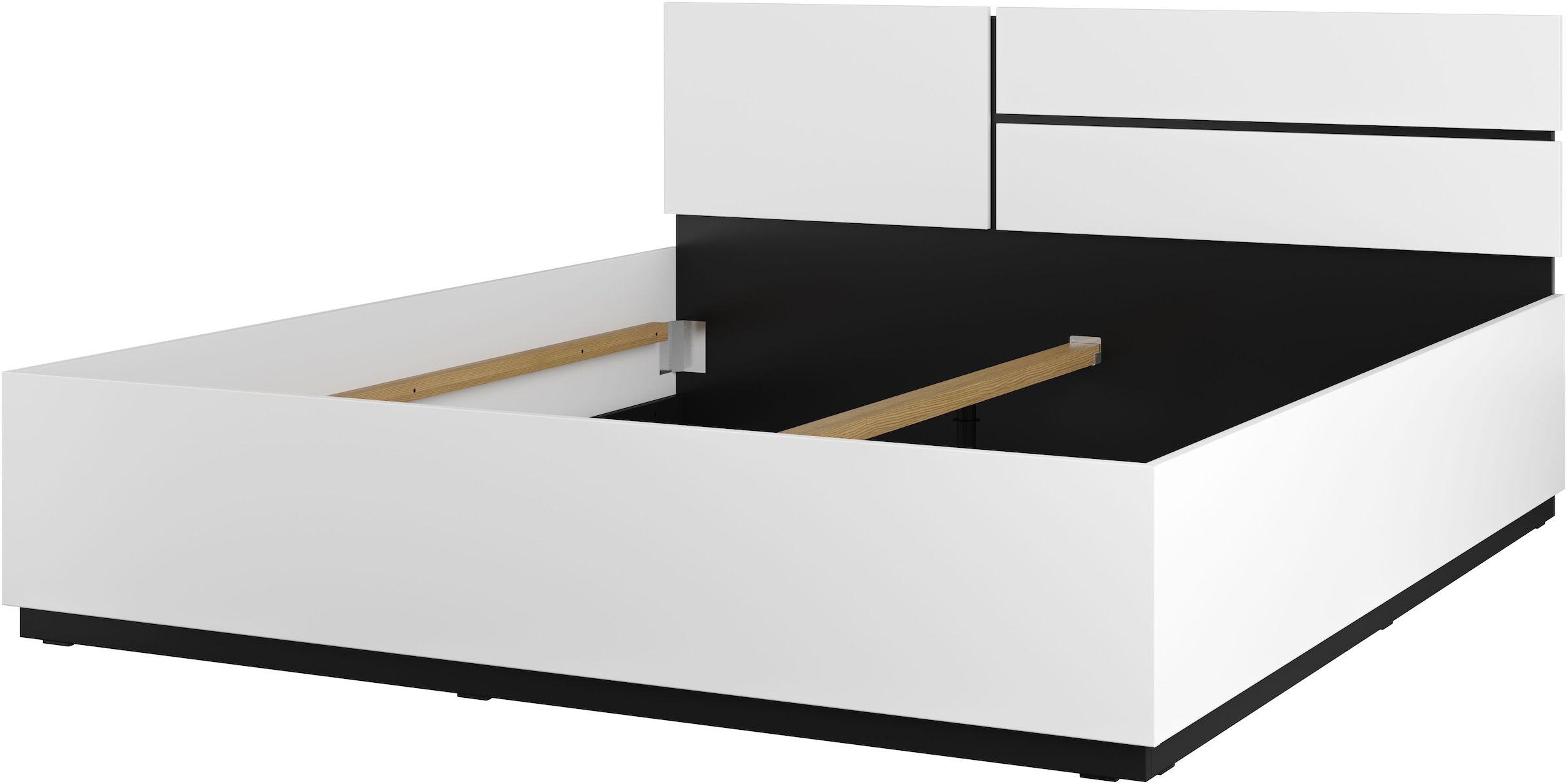 INOSIGN Schlafzimmer-Set »Cross, moderne, grifflose Optik, FSC-zertifiziert«, (4 tlg., Bett 180x200cm, 2 Nachtkommoden, Schrank 2-oder 4-türig), Komplettschlafzimmer-Set