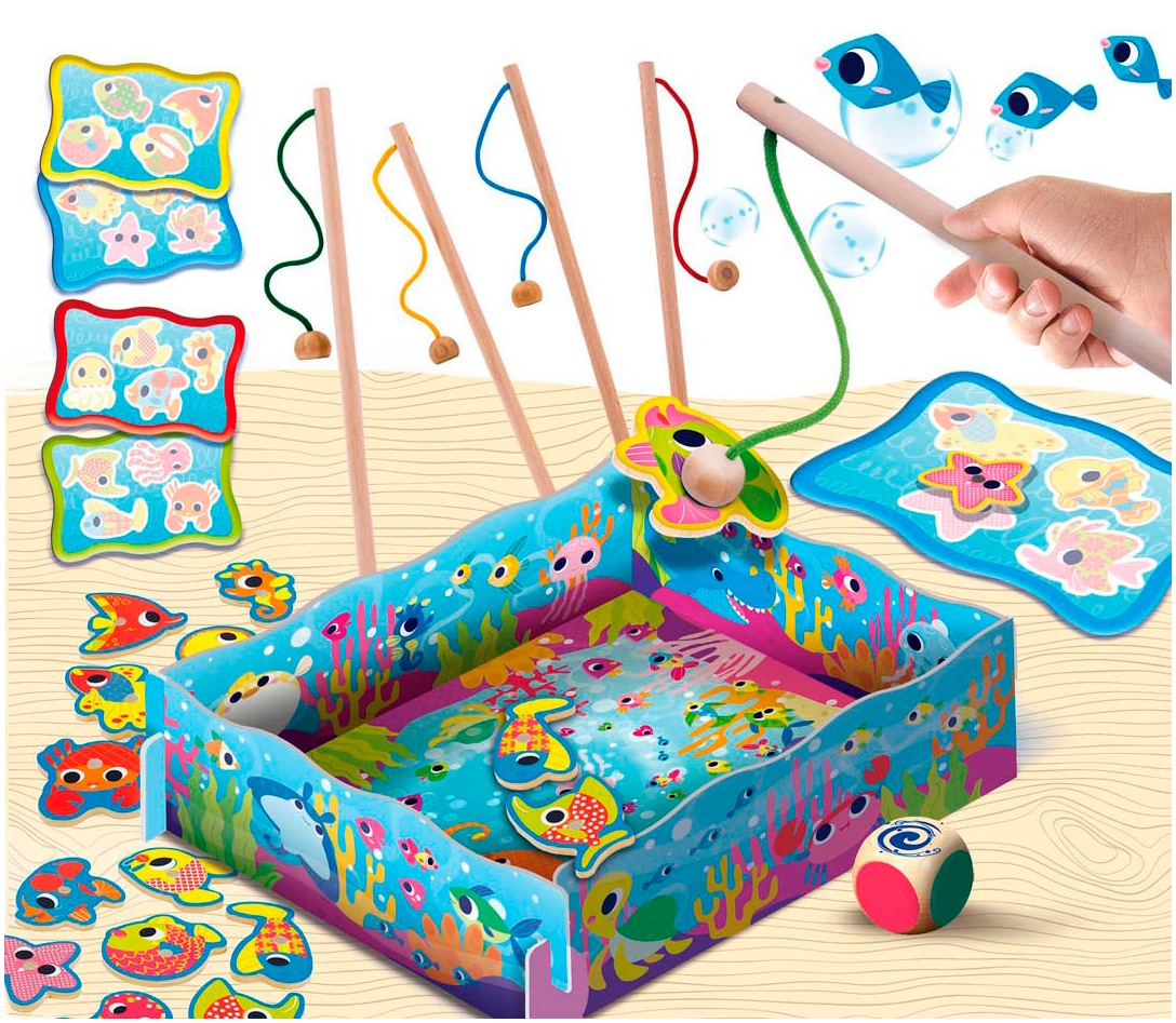 Lisciani Spiel »Montessori Holz-Lernspielzeug - Fish Fun«, Made in Europe