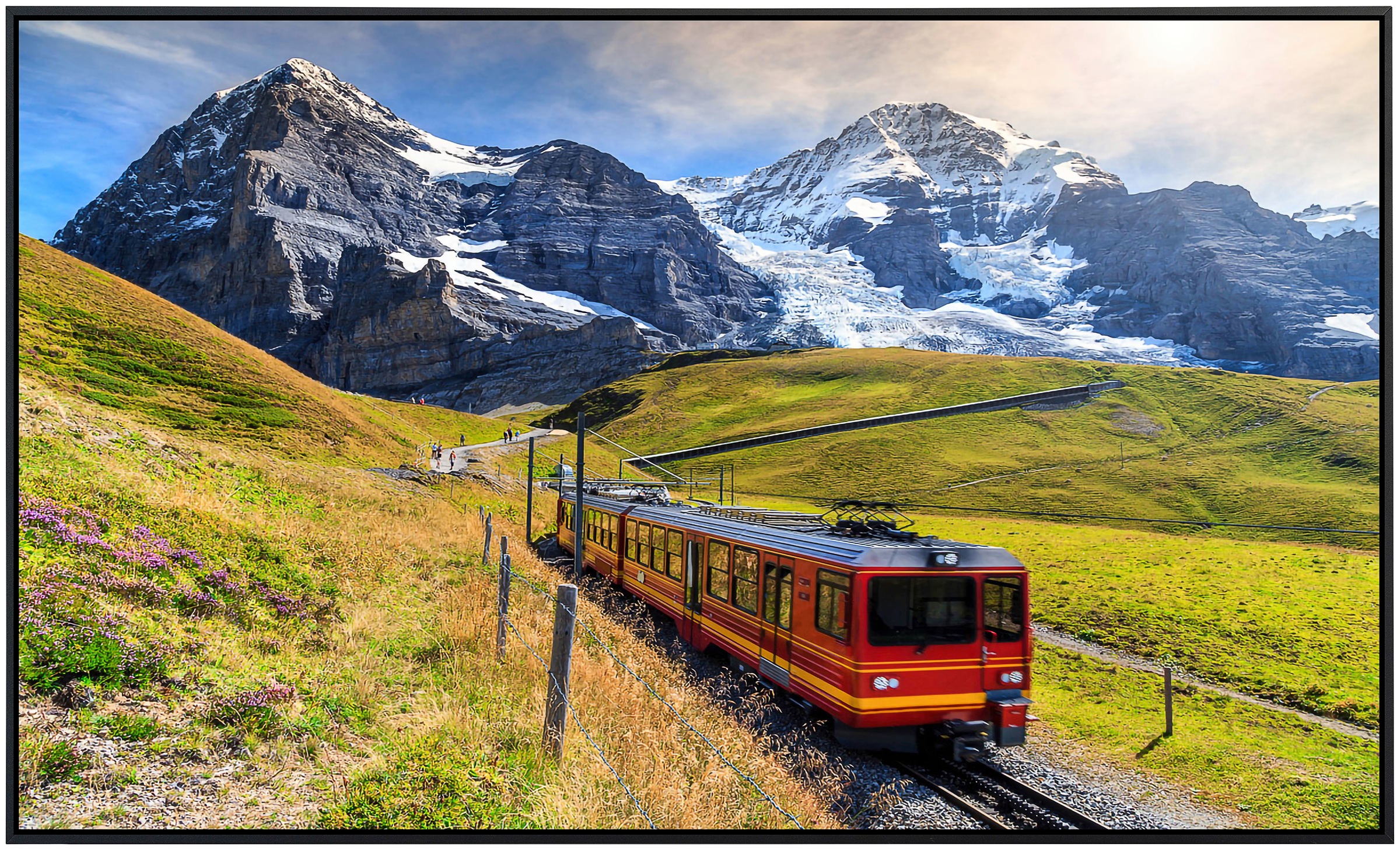 Papermoon Infrarotheizung »Zug durch Landschaft« sehr angenehme Strahlungswärme
