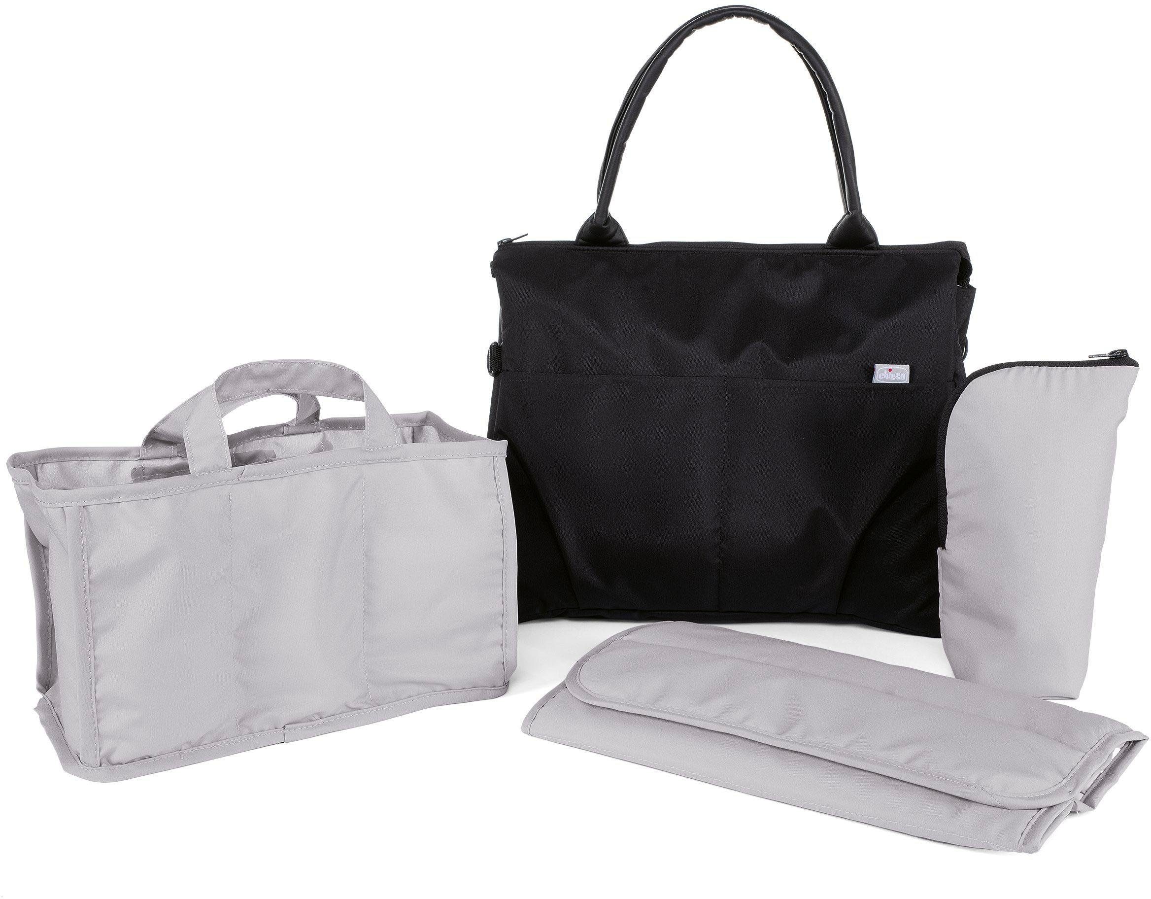 Chicco Wickeltasche »Organizer Bag, Pure Black«, mit Rucksackfunktion und Wickelunterlage