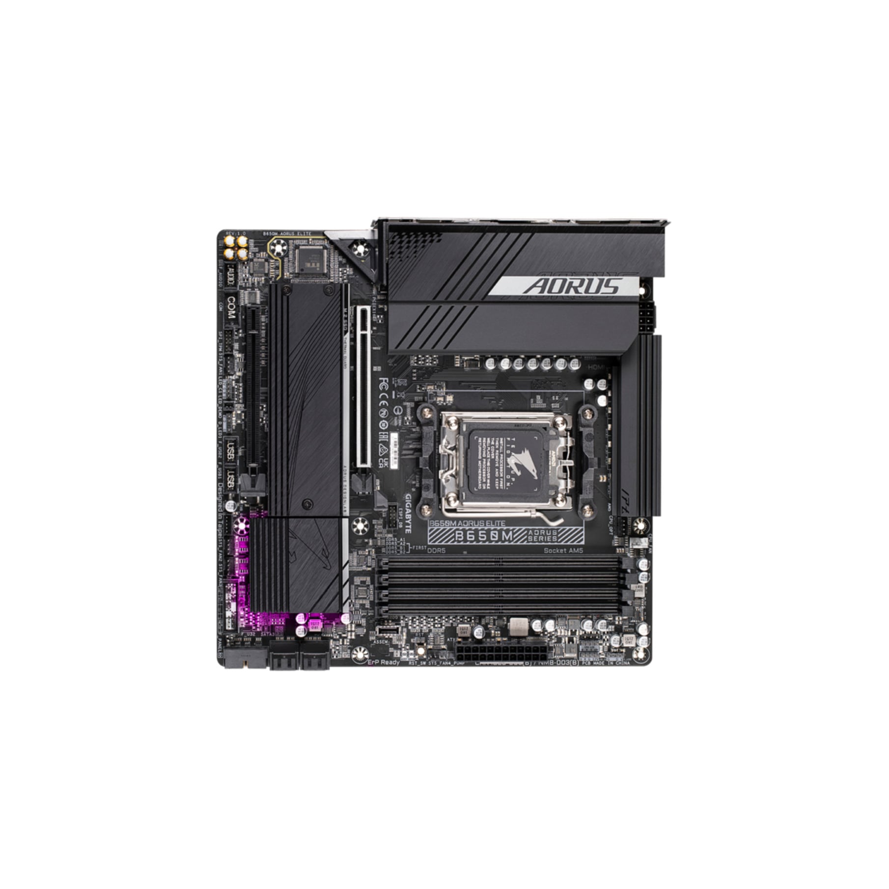 Gigabyte Mainboard »B650M AORUS ELITE Mainboard – Unterstützt AMD Ryzen 9000 CPUs, 12+2+2«