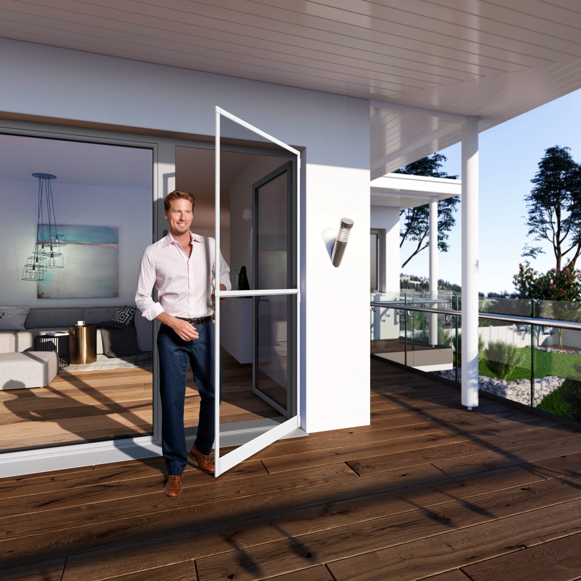 Windhager Insektenschutz-Tür »Plus für Balkon- und Terrassentüren, hochwertige Fliegengittertür« Fliegengitter in weiß oder anthrazit erhältlich, 100 x 210 cm