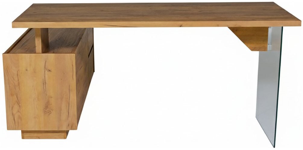 Jahnke Eckschreibtisch »LUX C 160 E« Eckschreibtisch, wechselseitig montierbar, Glas, 2 Fächer+2Schubladen
