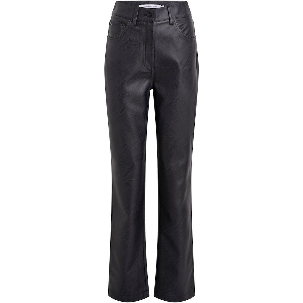 Calvin Klein Jeans Lederimitathose »FAUX LEATHER HIGH RISE STRAIGHT«
