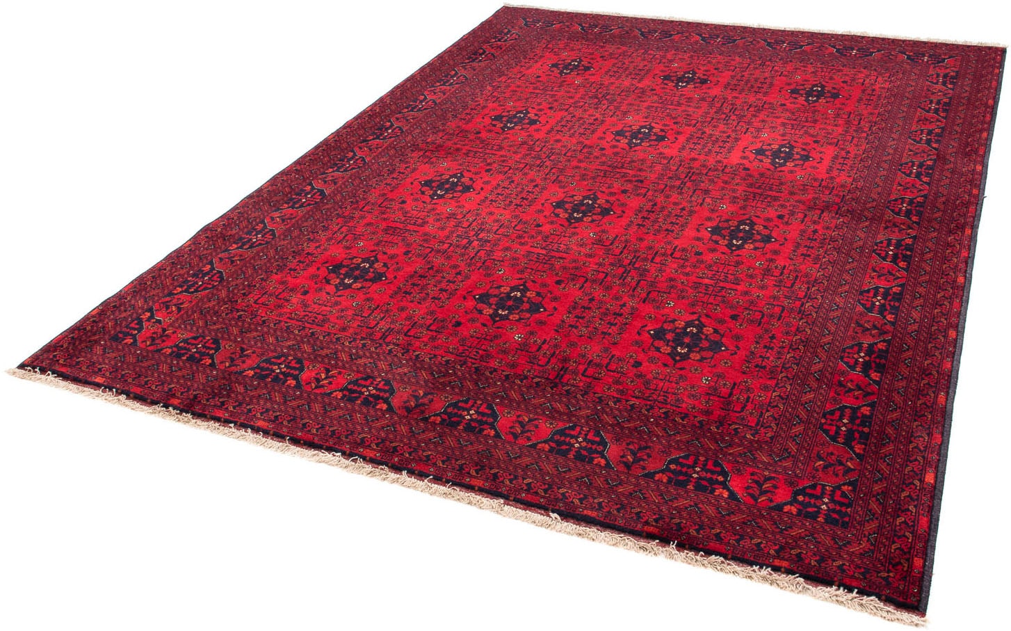 morgenland Orientteppich »Afghan - 230 x 171 cm - dunkelrot«, rechteckig, W günstig online kaufen