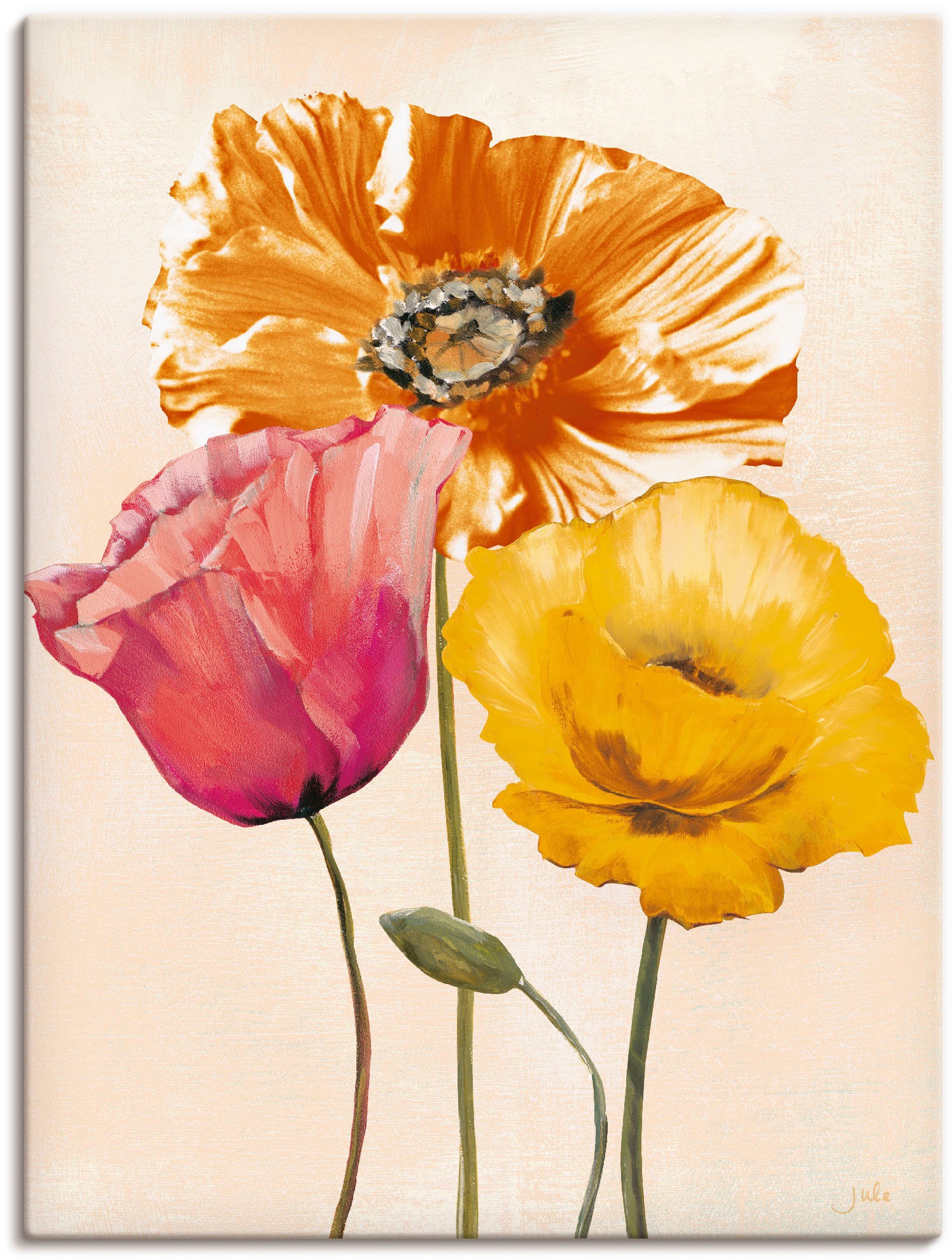 Artland Wandbild »Bunte Mohnblumen II« Blumenbilder 1 Stk. tlg. als Leinwan günstig online kaufen
