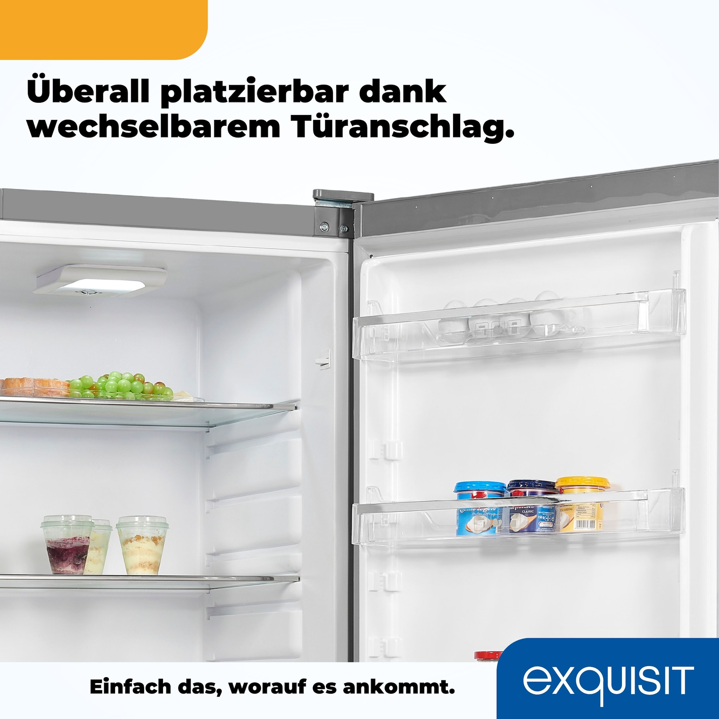 exquisit Vollraumkühlschrank »KS350-V-H-040D inoxlook«