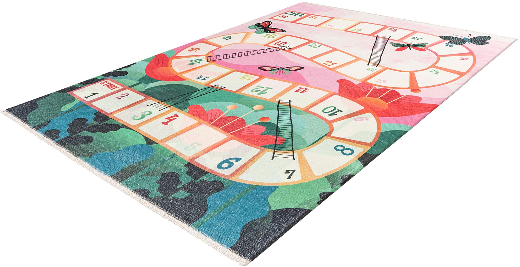 Obsession Kinderteppich »My Greta 620«, rechteckig, 6 mm Höhe, Kurzflor, Spielteppich, mit Fransen, Kinderzimmer