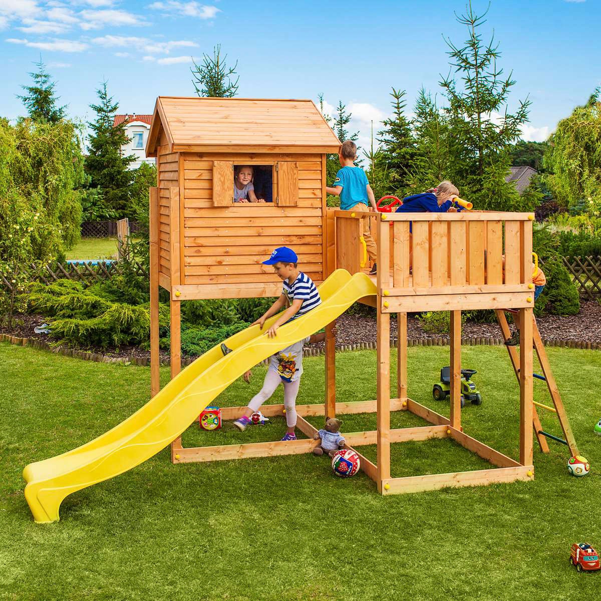 FUNGOO Spielturm »My SIDE«, Spielhaus mit Rutsche