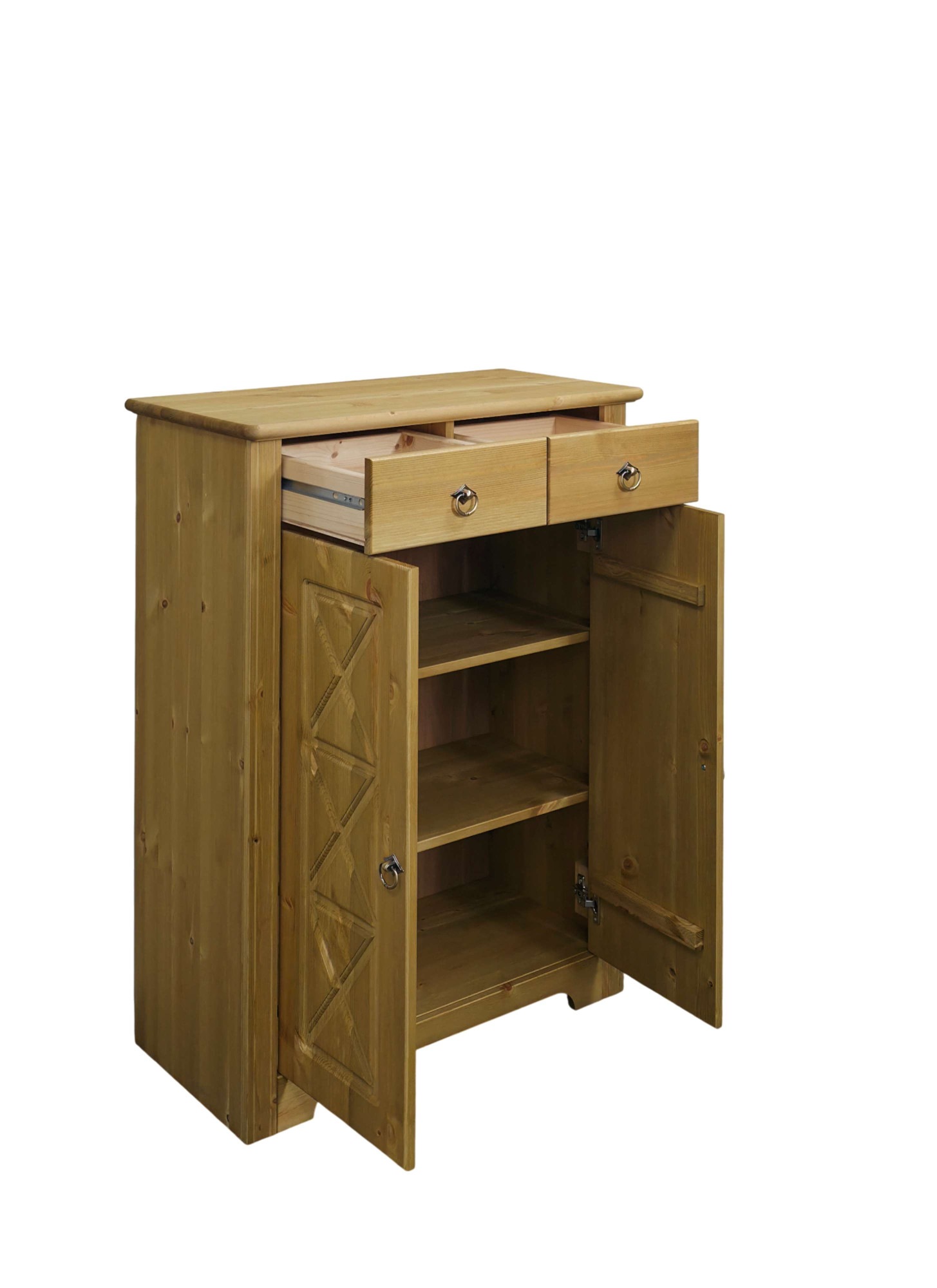 OTTO home Kommode »Hugo« B/T/H: 74/38/100 cm,  aus massiver Kiefer, Breite 74 cm,  2 Schubladen, FSC® zertifiziert