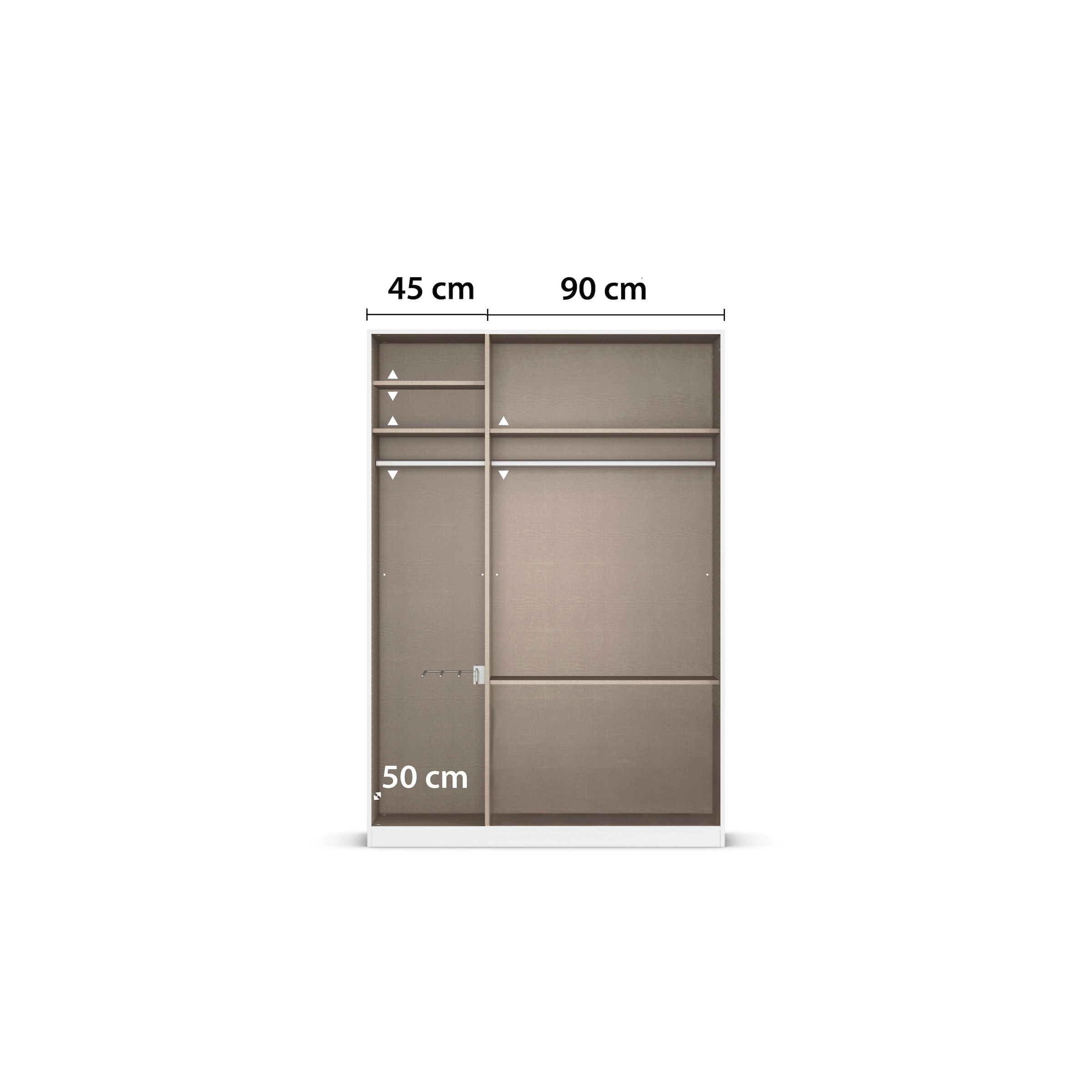rauch Kleiderschrank »Drehtürenschrank Schrank Garderobe Wäscheschrank Schlafzimmer AVOLA«, (in 3 verschiedenen Ausstattungen BASIC/CLASSIC/PREMIUM), mit hochwertigen Stangengriffen in Schwarz aus Metall MADE IN GERMANY