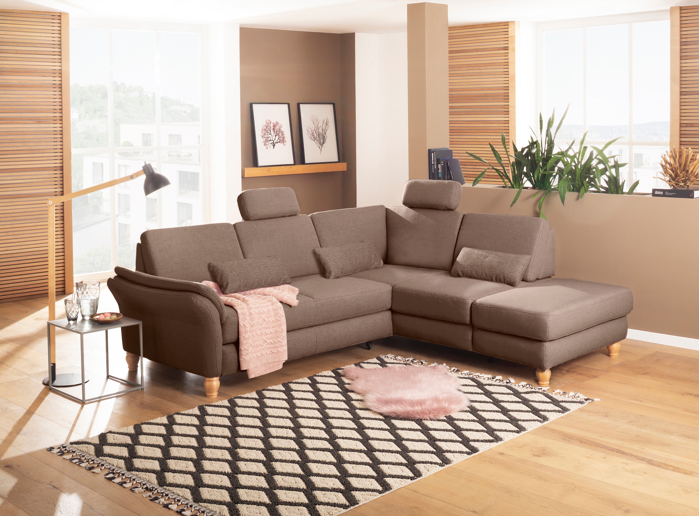 Home affaire Ecksofa »Palace L-Form«, incl. Sitztiefenverstellung, wahlweis günstig online kaufen