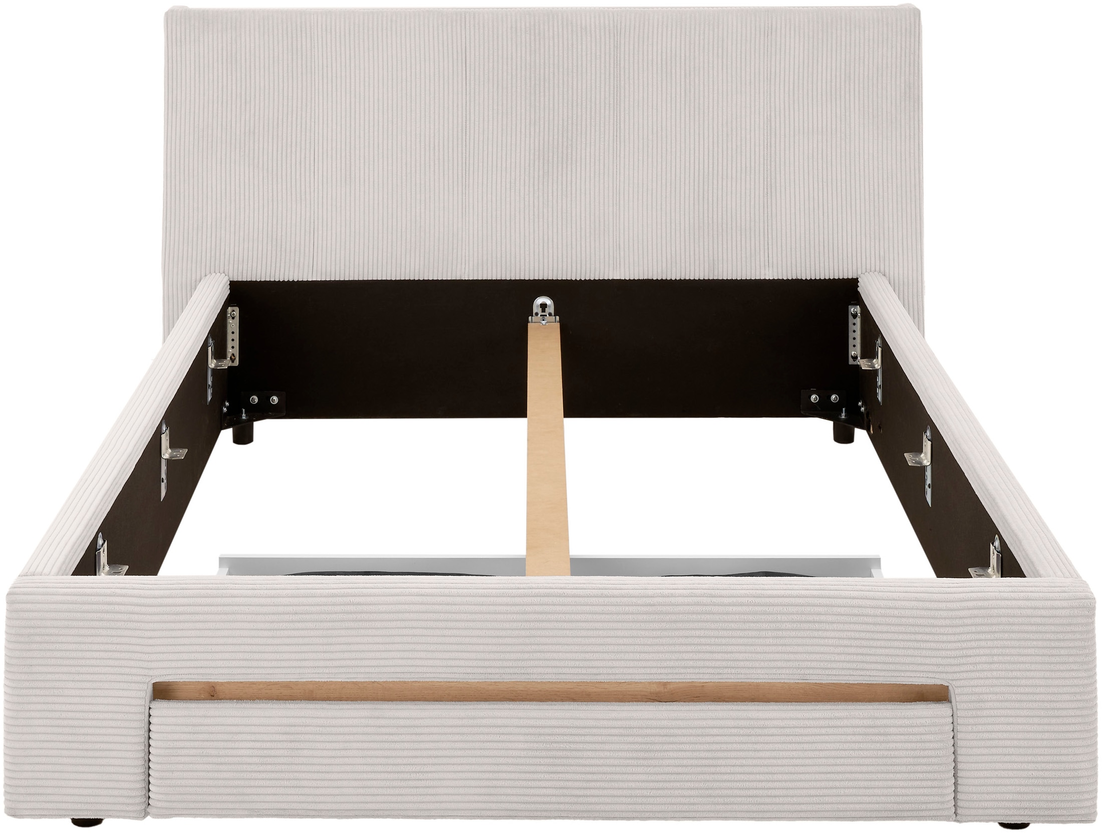 INOSIGN Polsterbett »CiTY/GiRON, Bettgestell mit Bettkasten, gepolstertes Stauraumbett«, mit Hundebett oder Stauraumschublade, Bezug Cord-oder Leinenoptik