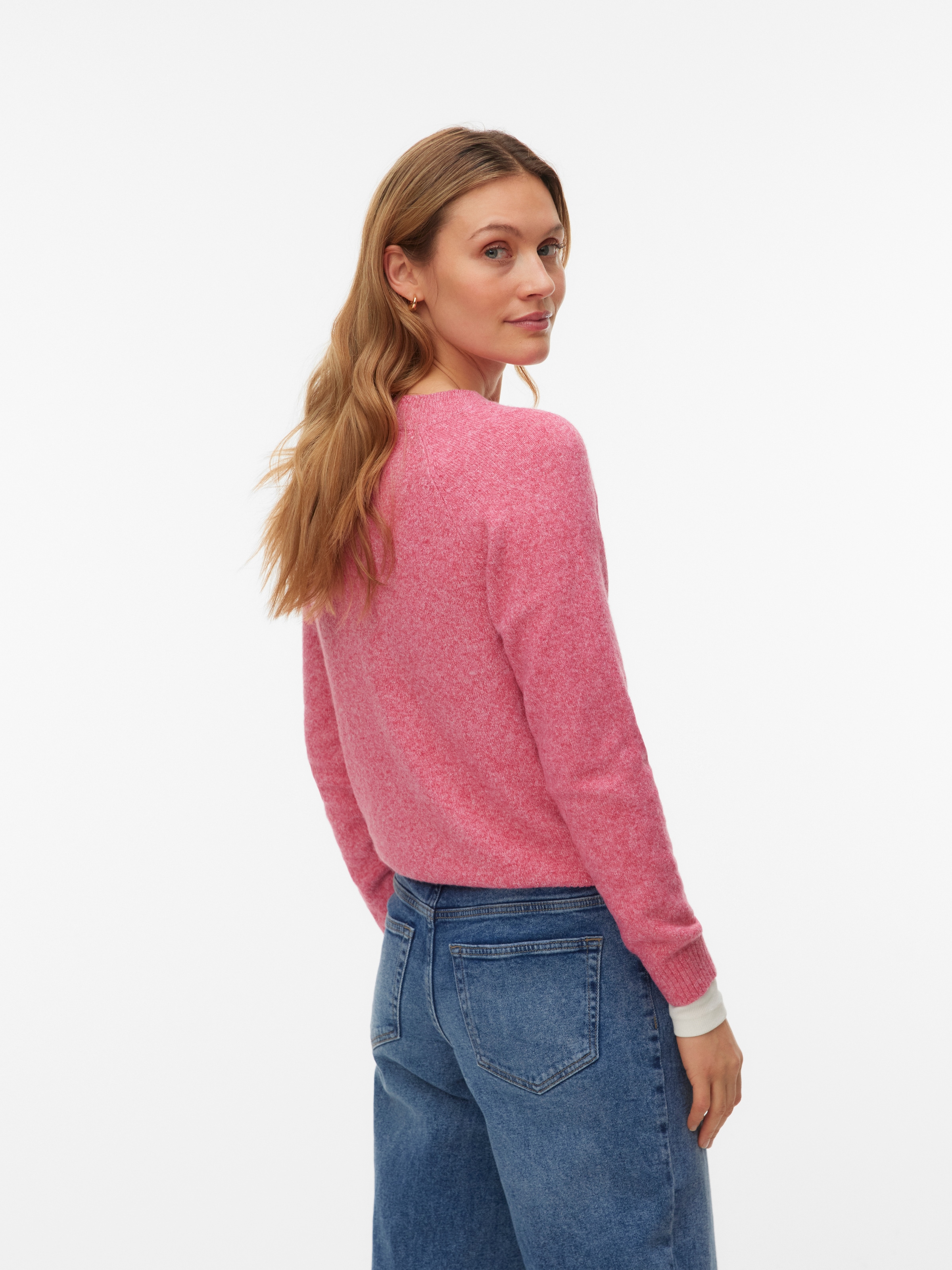 Vero Moda »VMDOFFY LS O-NECK BLOUSE GA NOOS« Materialmix, regular fit