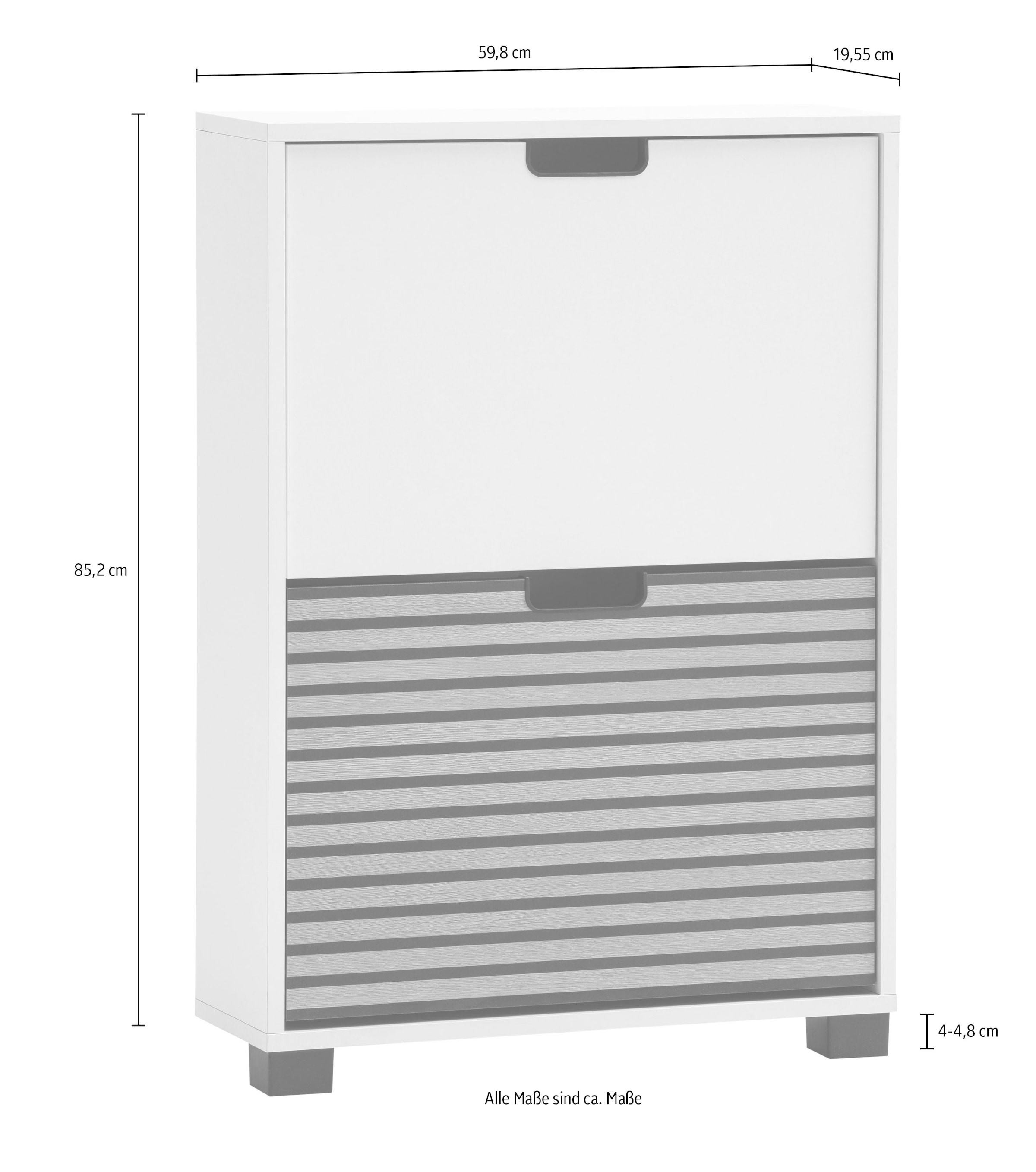 Schildmeyer Schuhschrank »Ryker Schuhschrank, Breite 59 cm« 1 Stk. tlg. eine Klappe in Akustikplatten-Optik, Platz für 6 Paar Schuhe