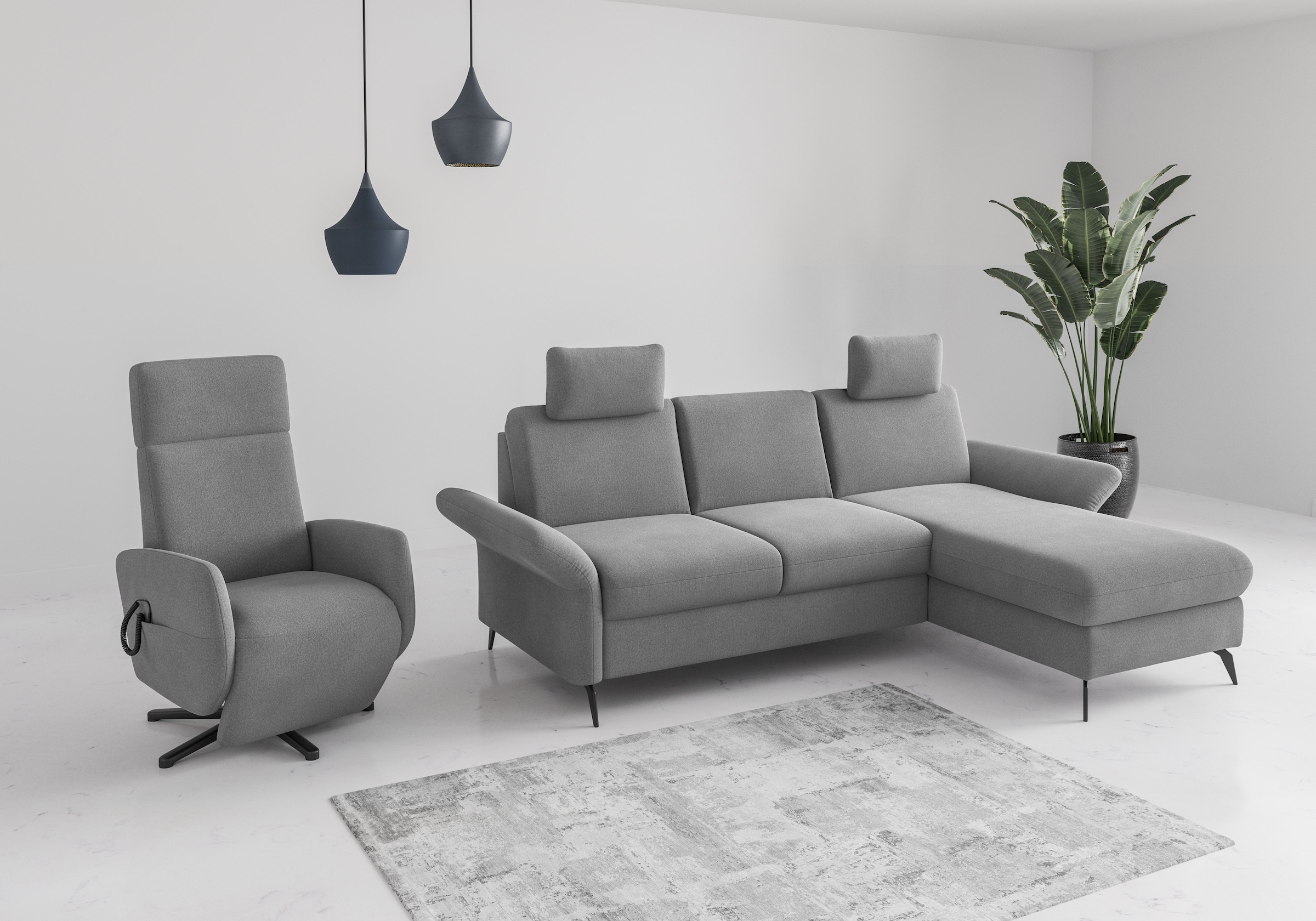 Home affaire Ecksofa »Rochelle«, optional: Armteilverstellung, klappbar, Bettkasen
