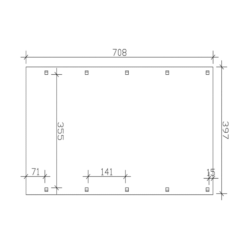 Skanholz Einzelcarport »Friesland«, Holz, 355 cm, braun