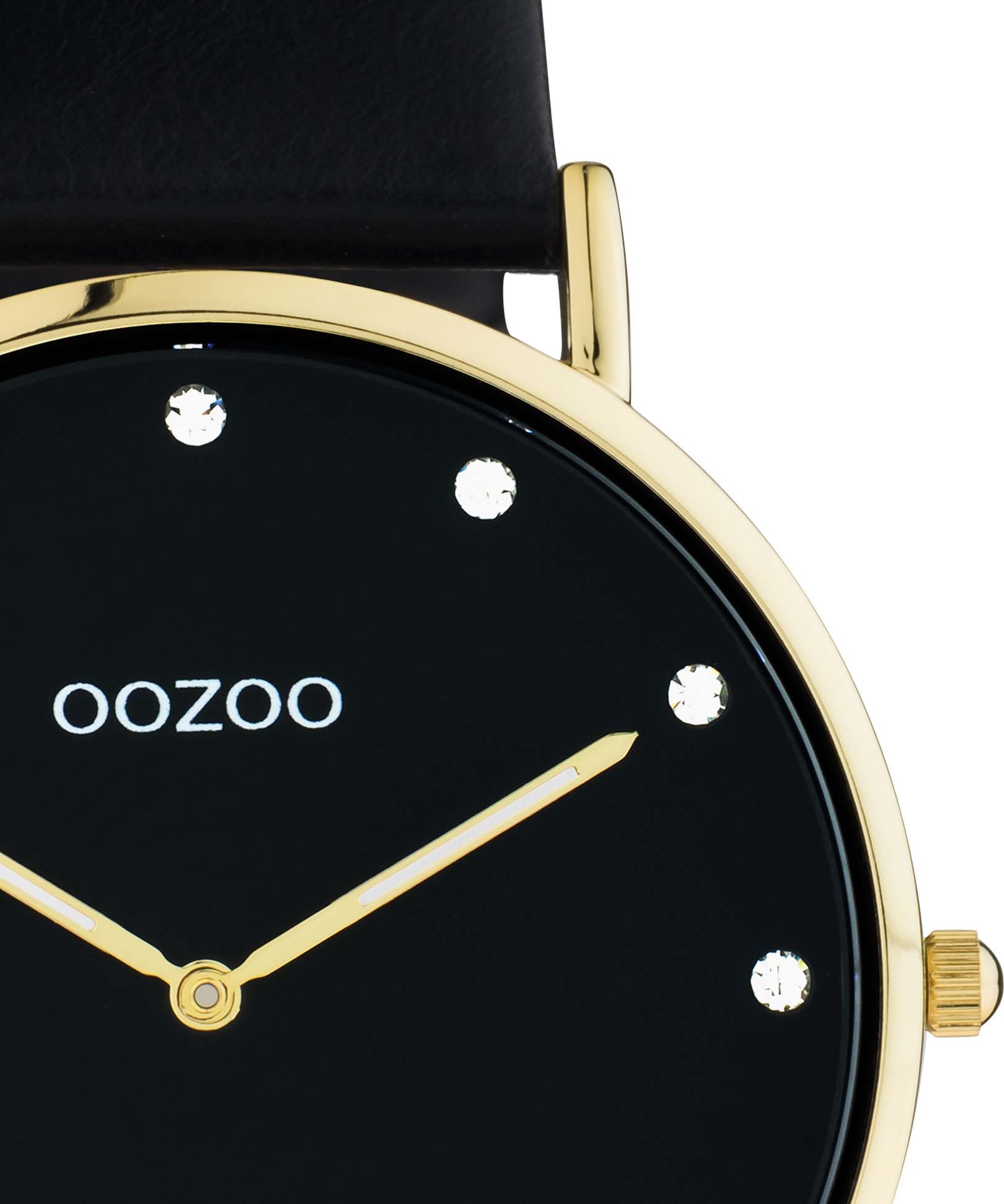 OOZOO Quarzuhr, Armbanduhr, Damenuhr, Lederarmband, Zirkonia (synth.)