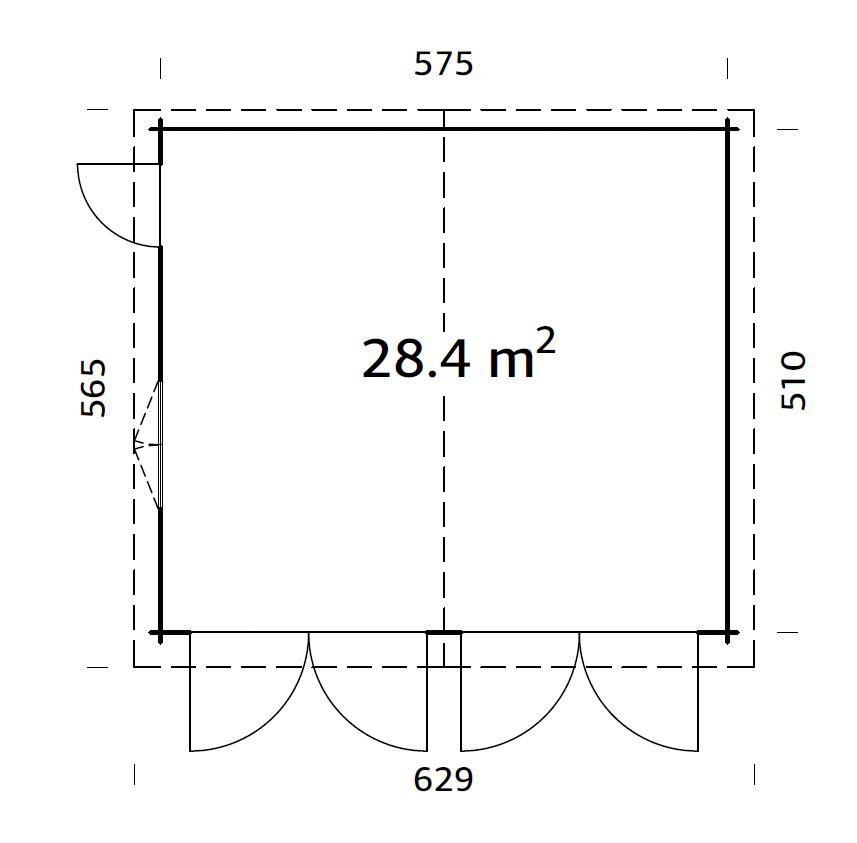 Palmako Garage »Roger«, BxTxH: 629x565x310 cm, mit Holztor, naturbelassen