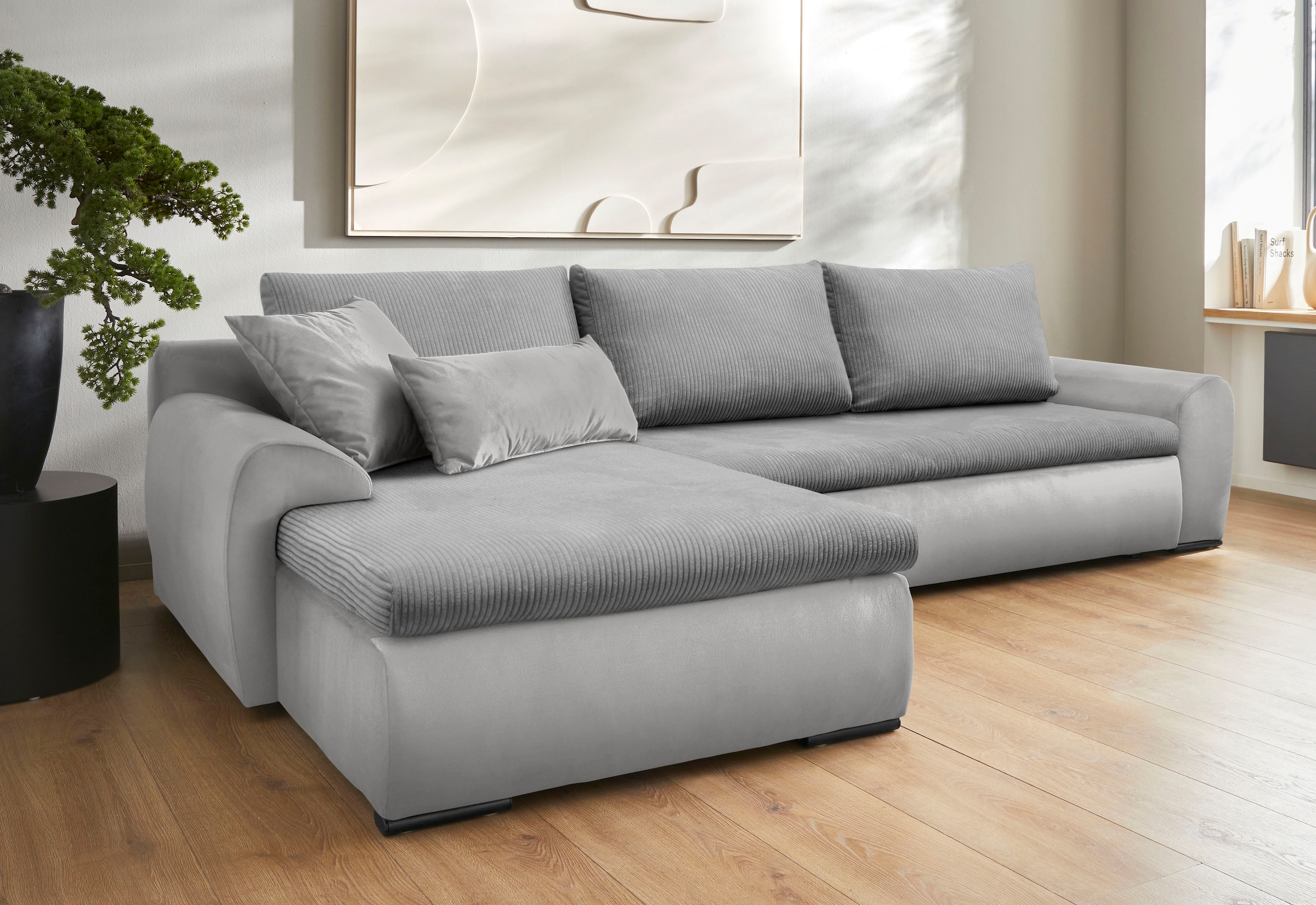 Home affaire Ecksofa »Win, L-Form, Breite 285cm« optional mit Schlaffunktio günstig online kaufen