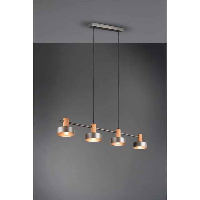 TRIO Leuchten Pendelleuchte »GAYA«, 4 flammig-flammig, mit Holz-Deko,  Breite 90 cm, Abhängung 150 cm, Schirm Ã˜ 15cm online bestellen