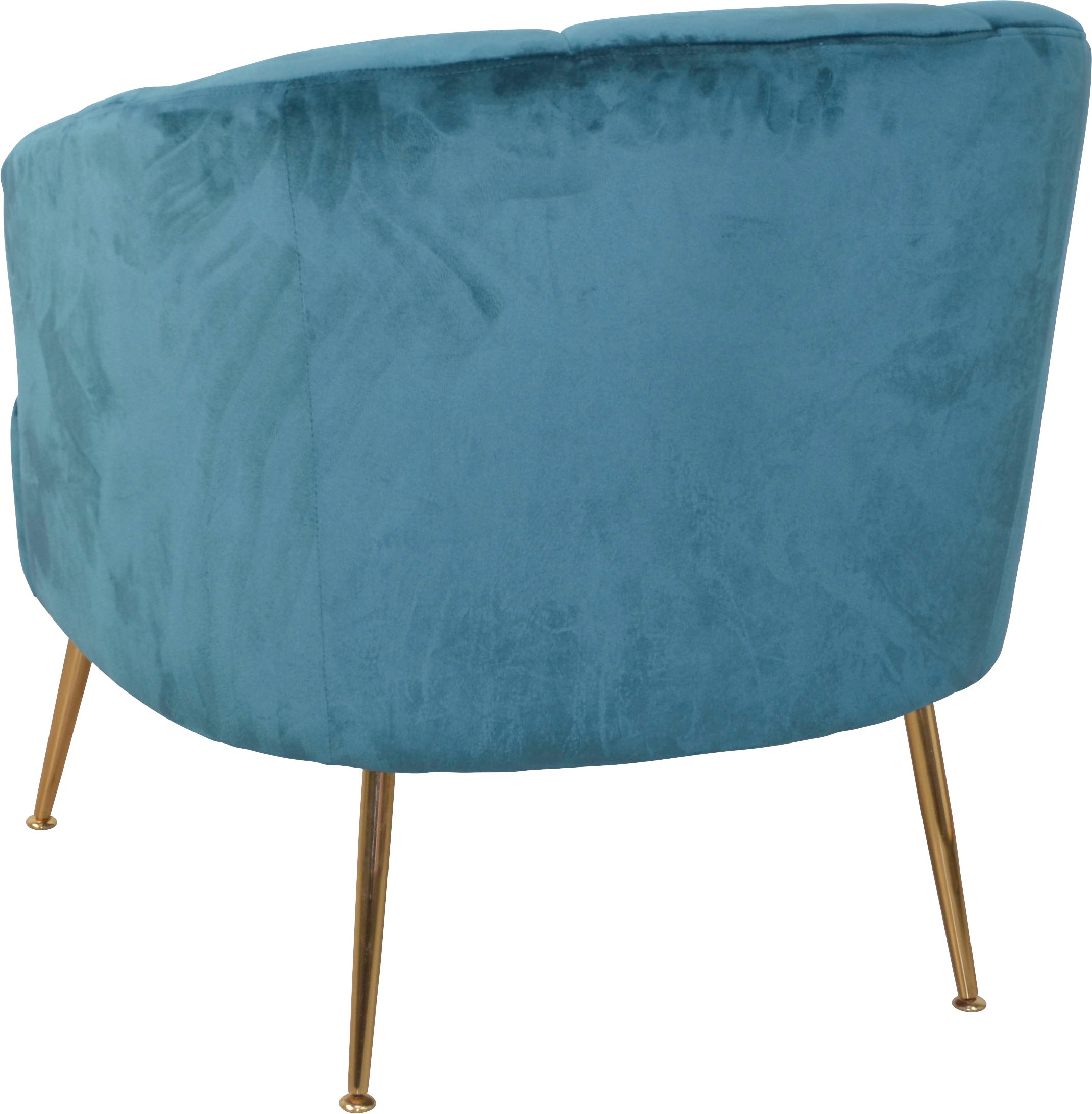 HOFMANN LIVING AND MORE Sessel, Beine aus Stahlrohr, goldfarben lackiert, Samtbezug