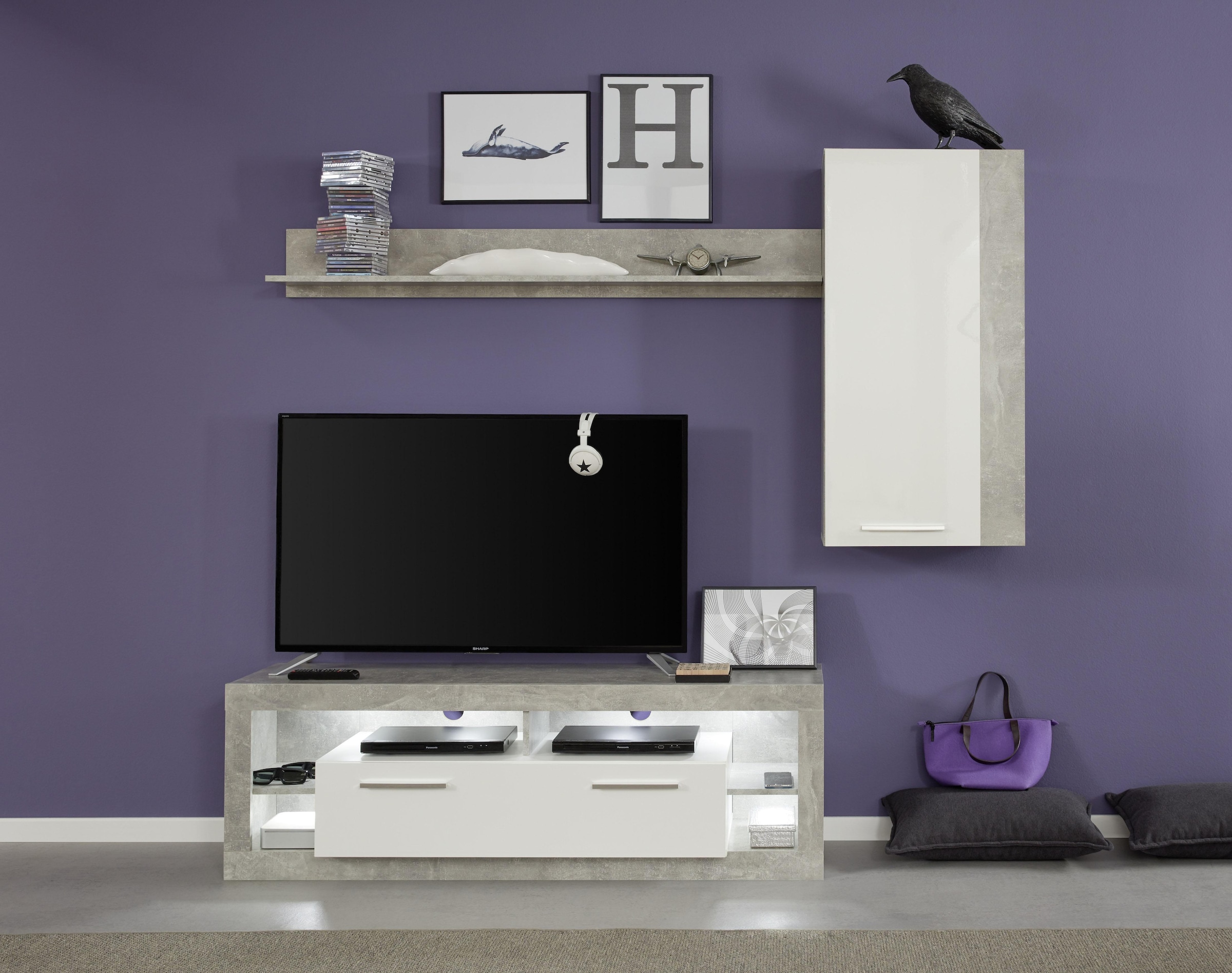 INOSIGN Hängevitrine »Gwendolyn«, Hängeschrank fürs Wohnzimmer mit 3 Fächern - (B/T/H) 52/31/103 cm