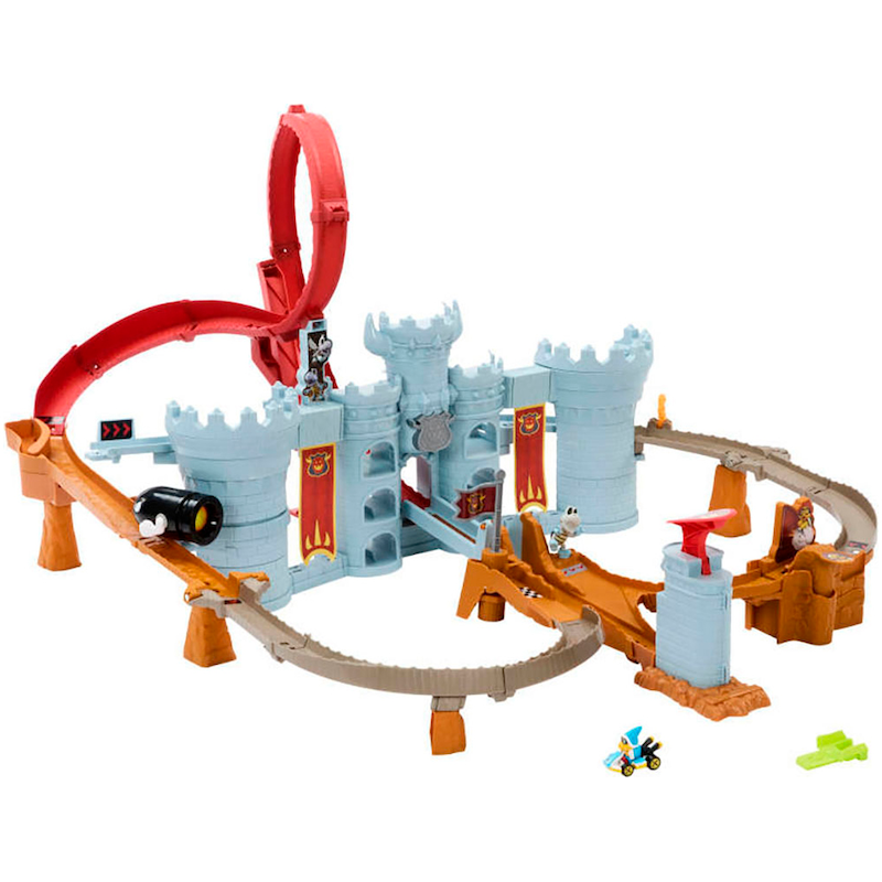 HOT WHEELS Autorennbahn »Mario Kart Bowsers Schloss-Rennbahn« inklusive Die-Cast-Kamek bunt