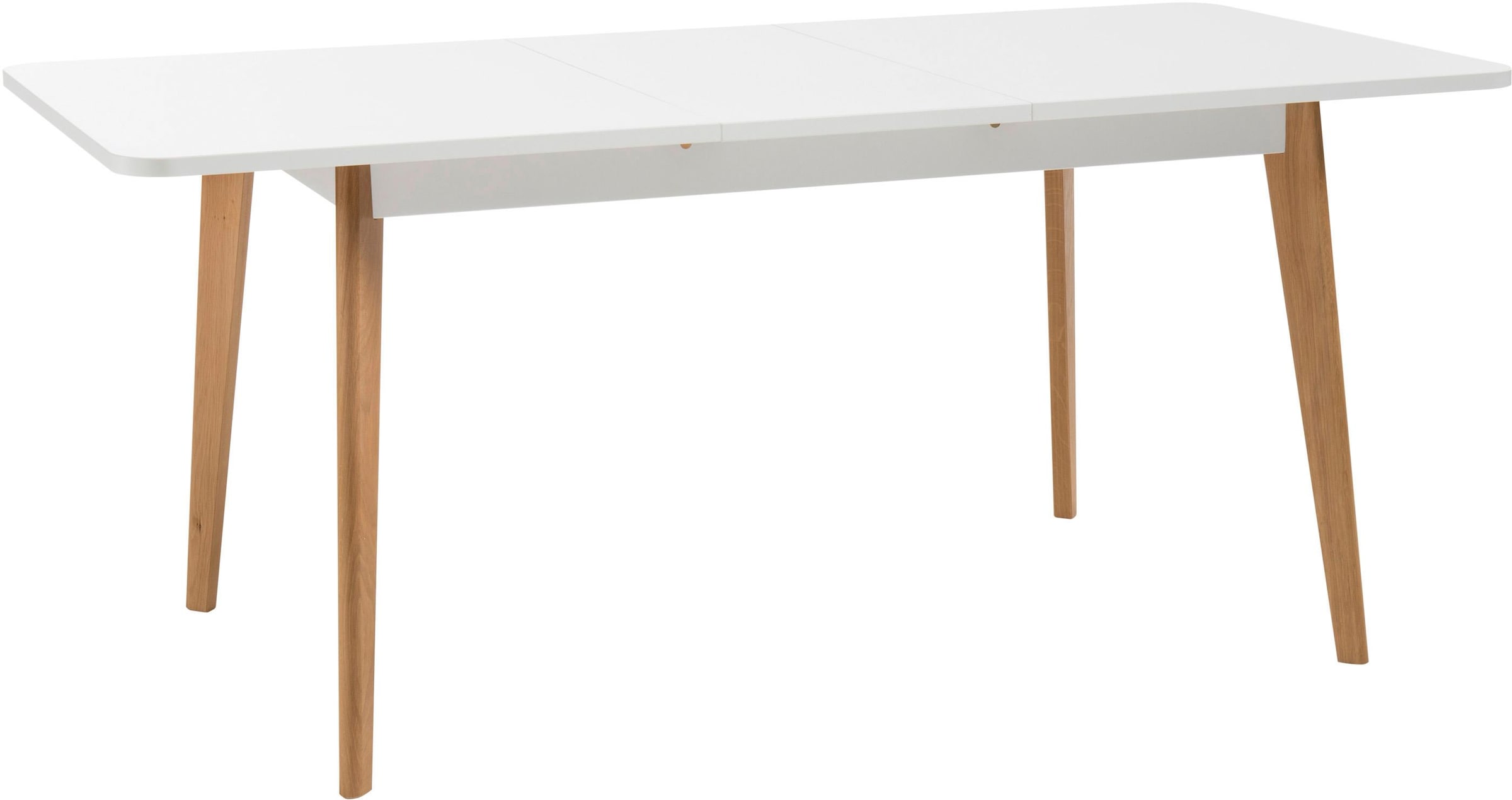 Esstisch HOME AFFAIRE "Merle", weiß (weiß, natureiche, natureiche, weiß), B:140cm H:75cm T:80cm, Tische, Esstisch, Scandi Design, Breite 140 (-180) cm
