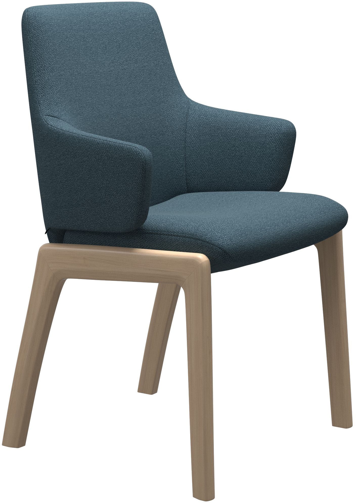 Stressless® Polsterstuhl »Laurel«, ROHLEDER Stoff Q2 FARON, Low Back mit Armlehne, Größe L, abgerundete Beine in Eiche gekalkt