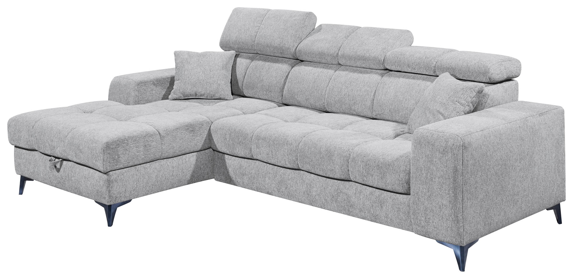 ED EXCITING DESIGN Ecksofa »Sydney L-Form« mit Bettfunktion, Bettkasten, Kopfteilverstellung & 2 Zierkissen