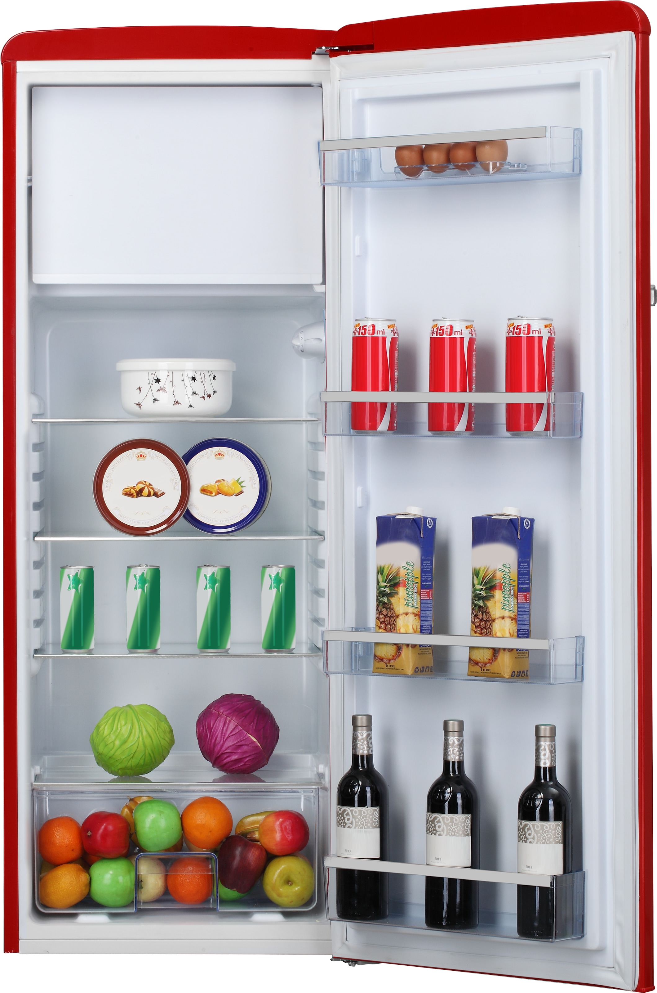Amica Kühlschrank Retro »KSR 364 150 R« 144 cm hoch 55 cm breit Modernes Design, großer Stauraum - einfach stark im Alltag
