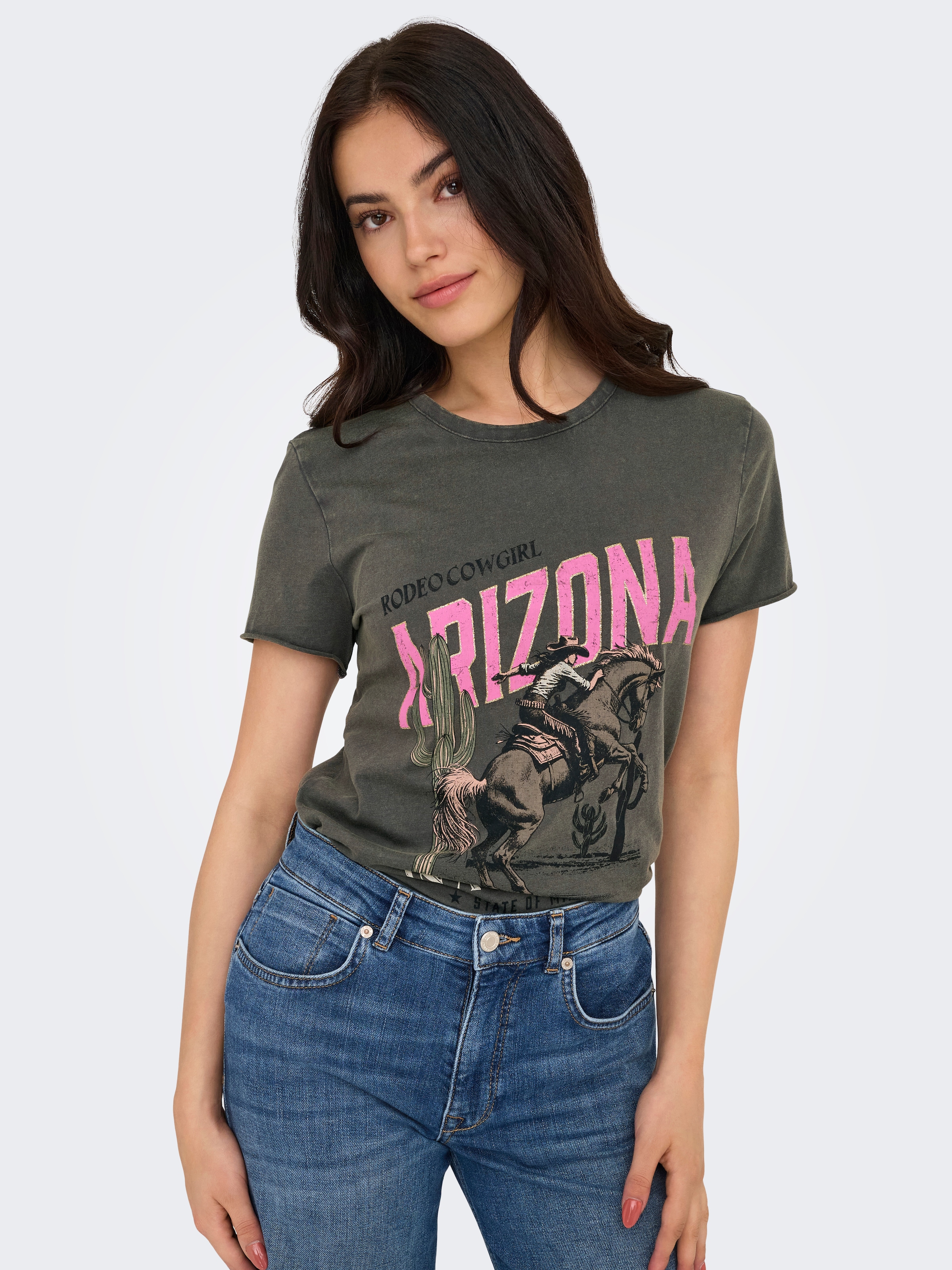 ONLY Rundhalsshirt »ONLLUCY REG S/S TOP JRS NOOS« Baumwolle, regular fit, unterschiedlich bedruckt